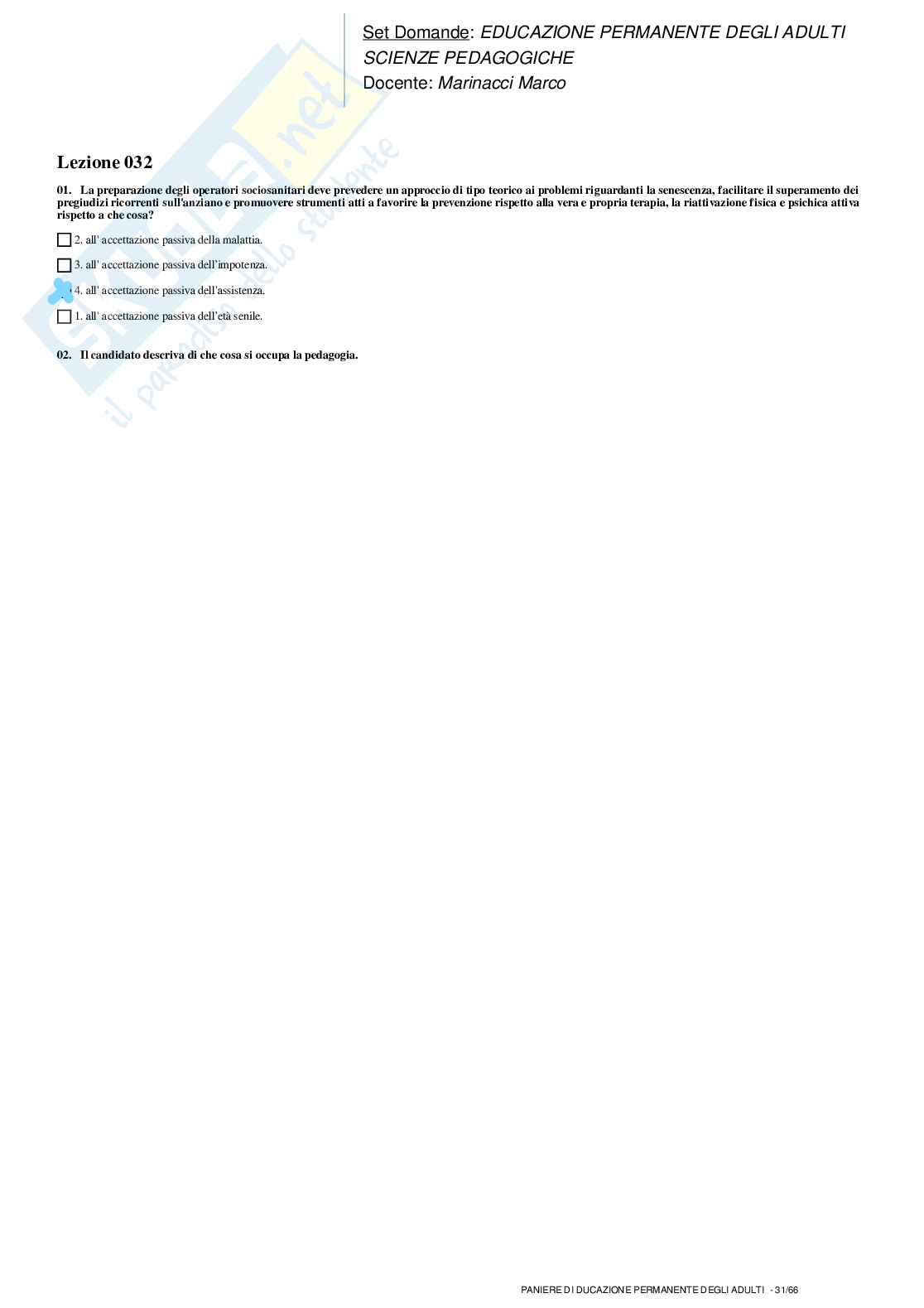 Educazione permanente degli adulti - paniere completo Pag. 31