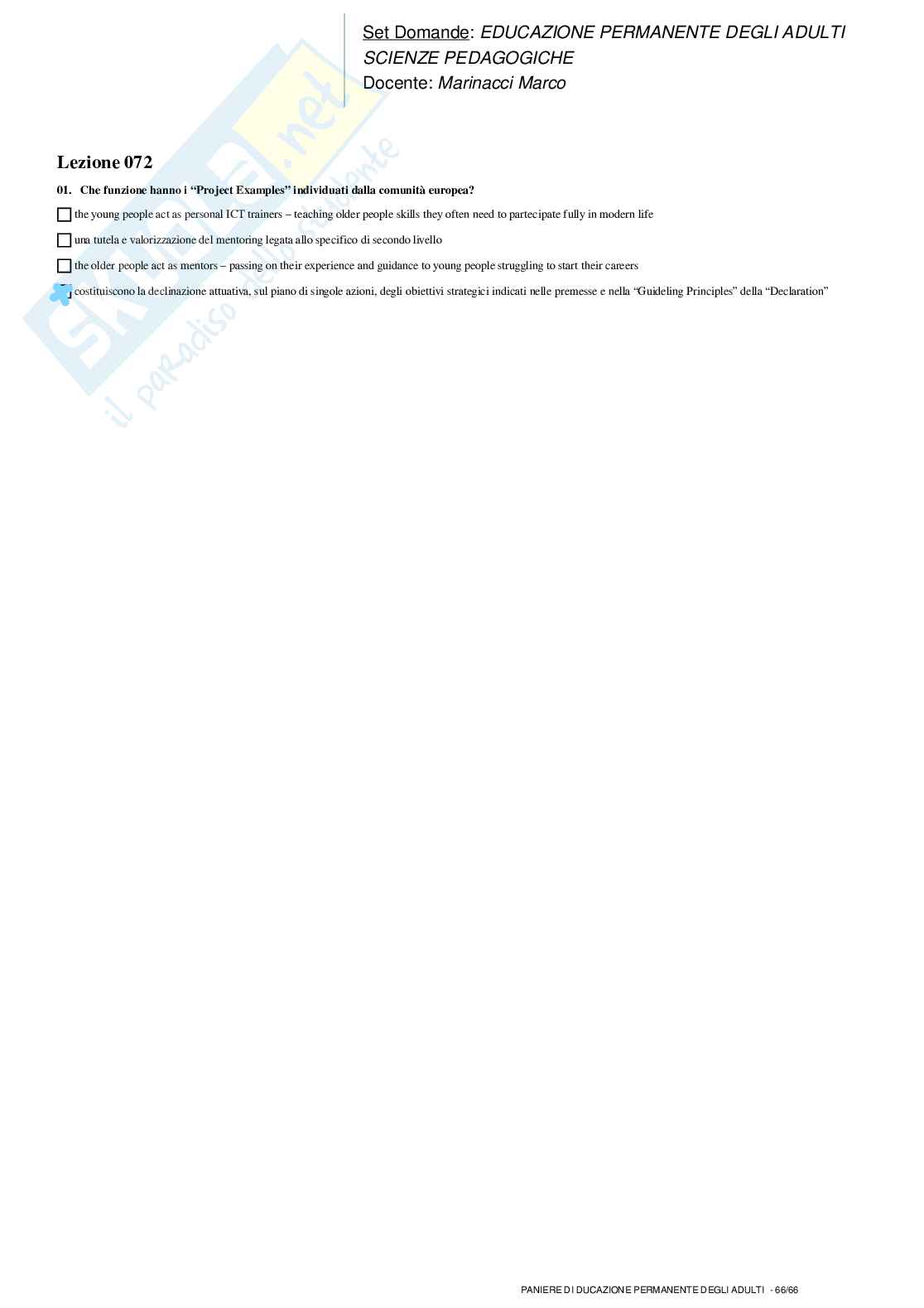 Educazione permanente degli adulti - paniere completo Pag. 66
