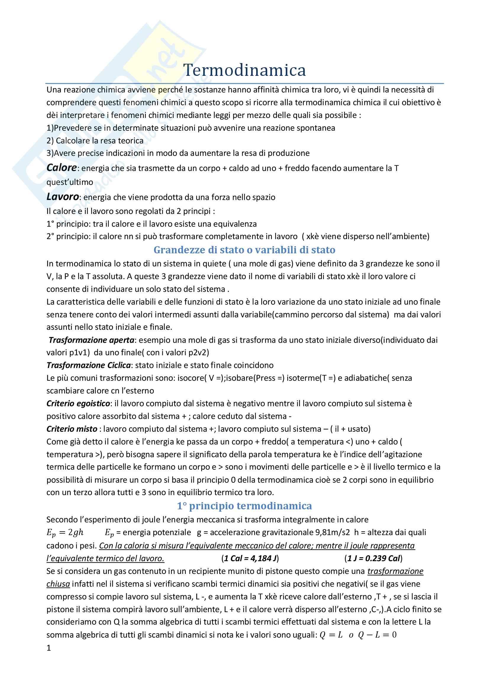 Chimica Fisica Pag. 1