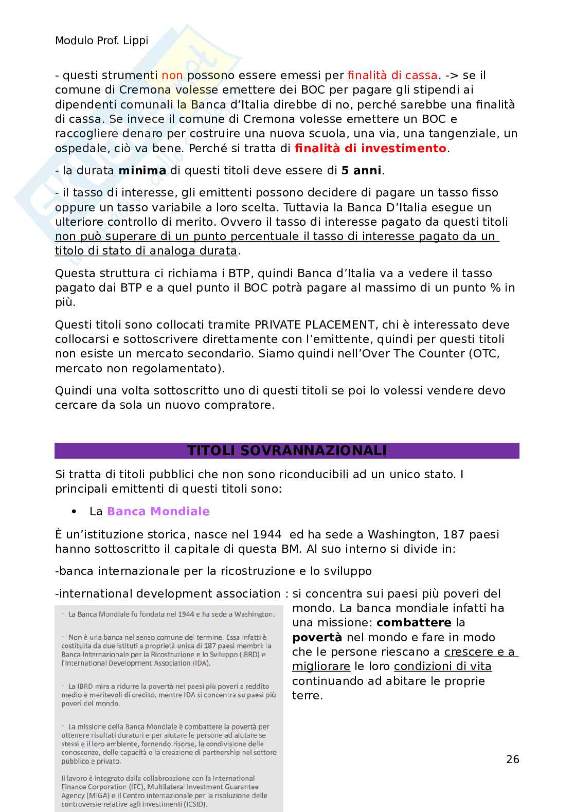 Appunti Economia degli intermediari e dei mercati finanziari Pag. 26