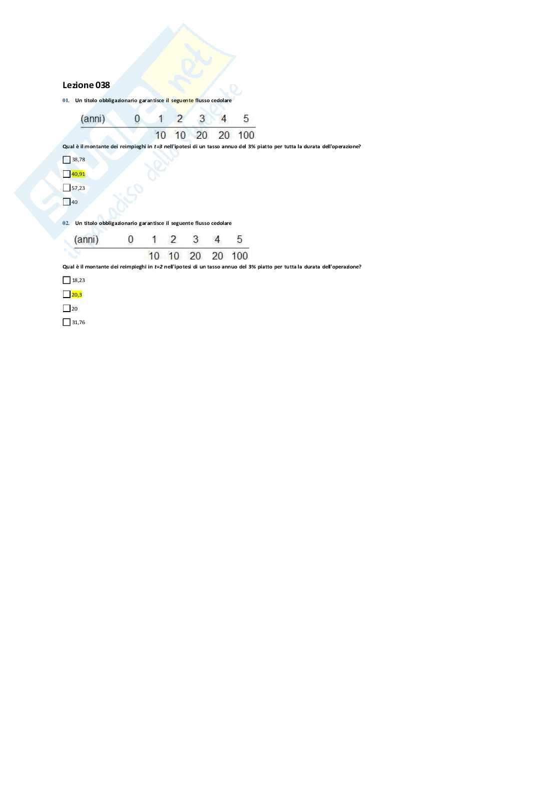 Matematica finanziaria Pag. 51