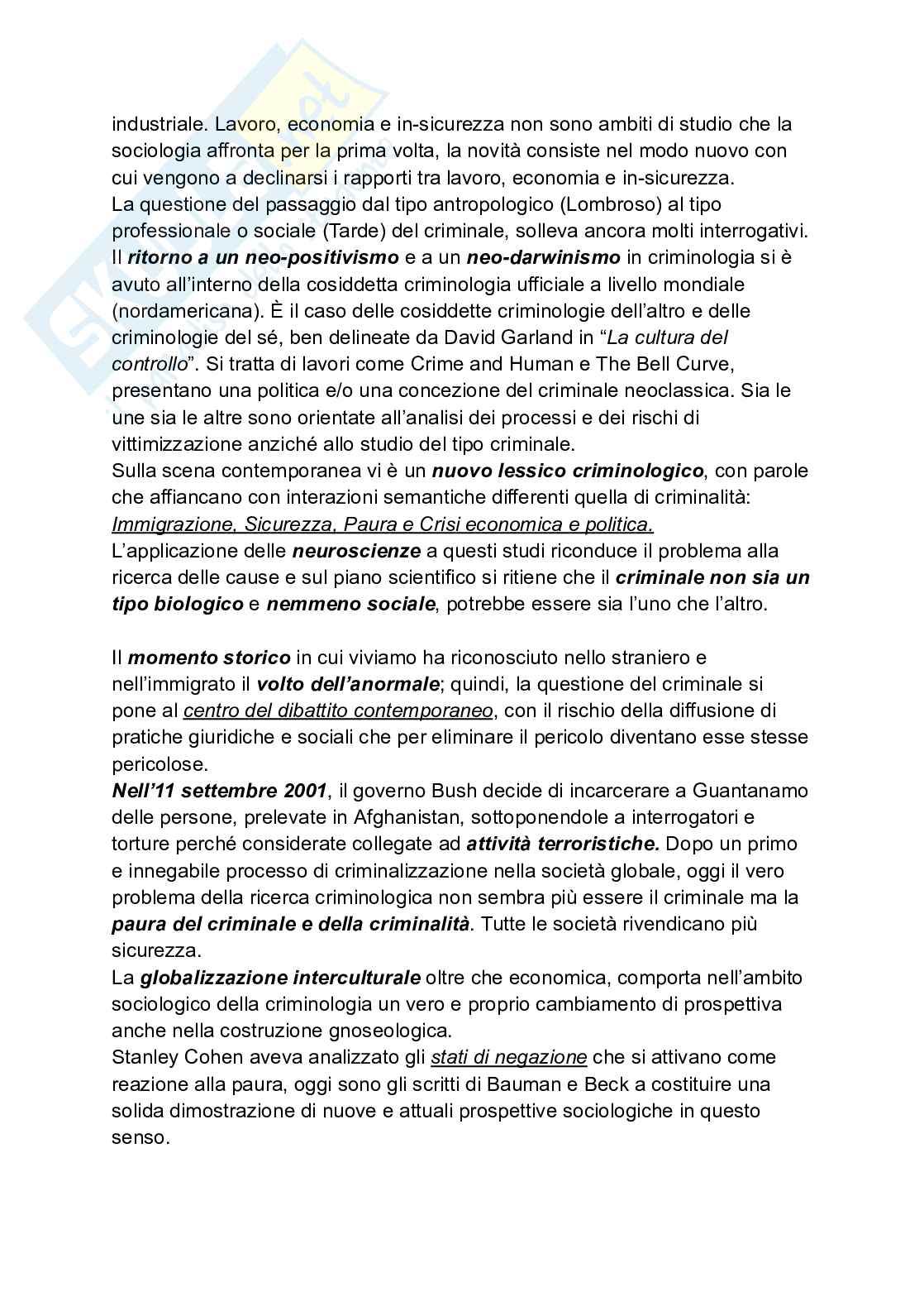 Riassunto esame Criminologia e sociologia della devianza, Prof. Curti Sabina, libro consigliato Criminologia e sociologia della devianza, 5 edizione, Curti  Pag. 11