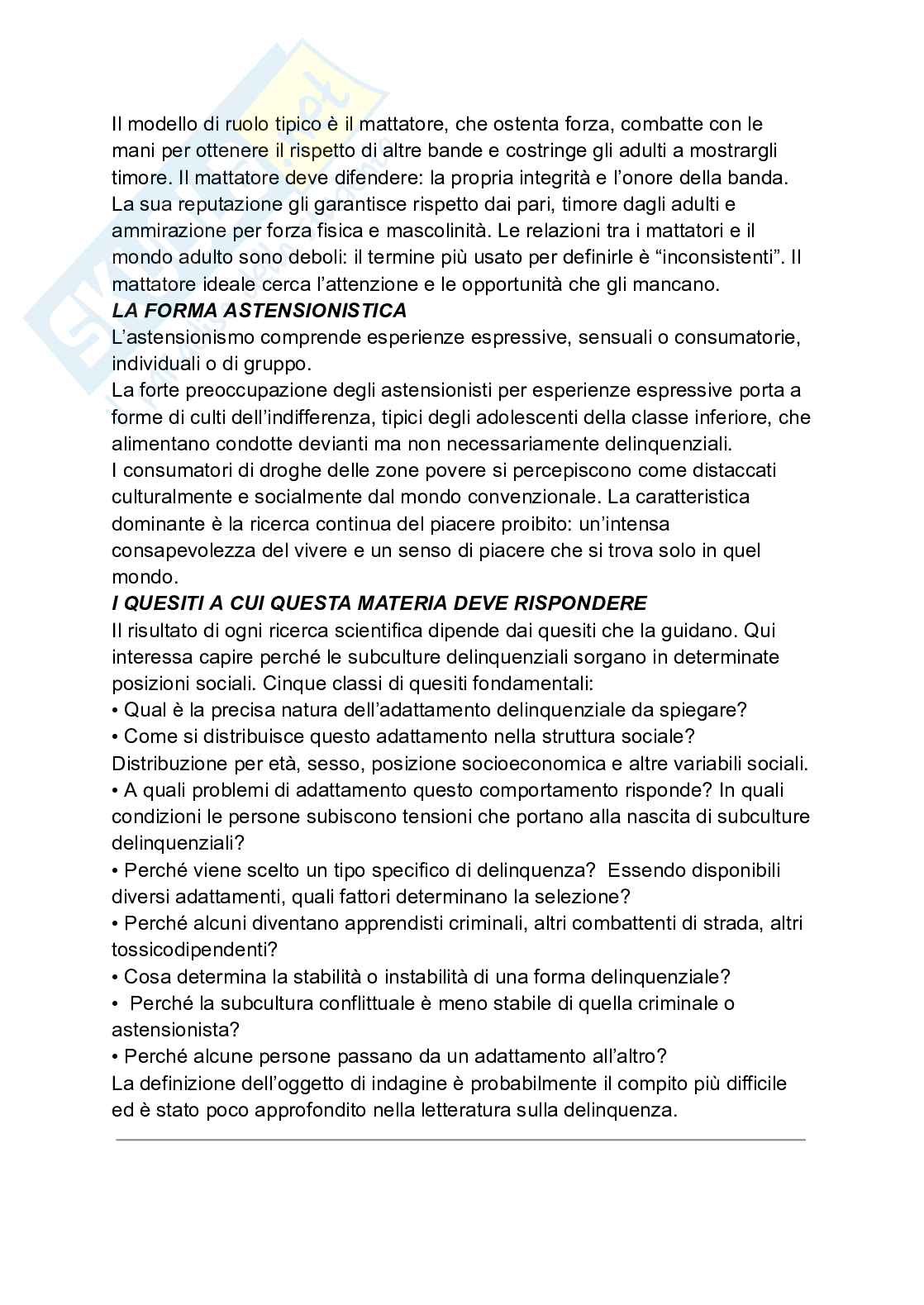 Riassunto esame Criminologia e sociologia della devianza, Prof. Curti Sabina, libro consigliato Criminologia e sociologia della devianza, 5 edizione, Curti  Pag. 31