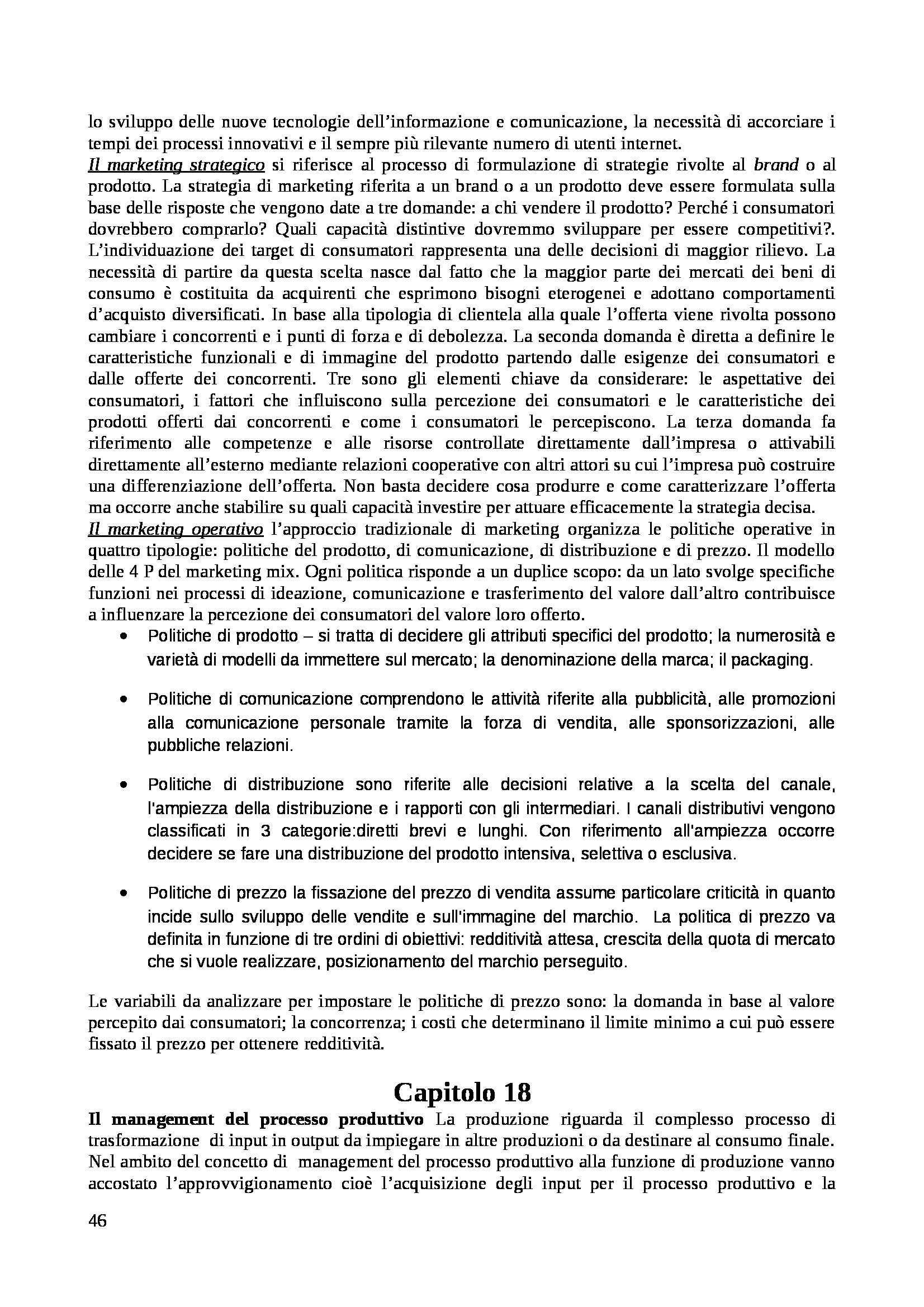 Riassunto Esame Gestione Delle Imprese Prof Pagano Libro - 