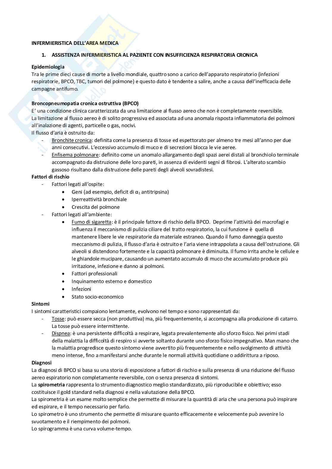 Infermieristica dell'area medica Pag. 1