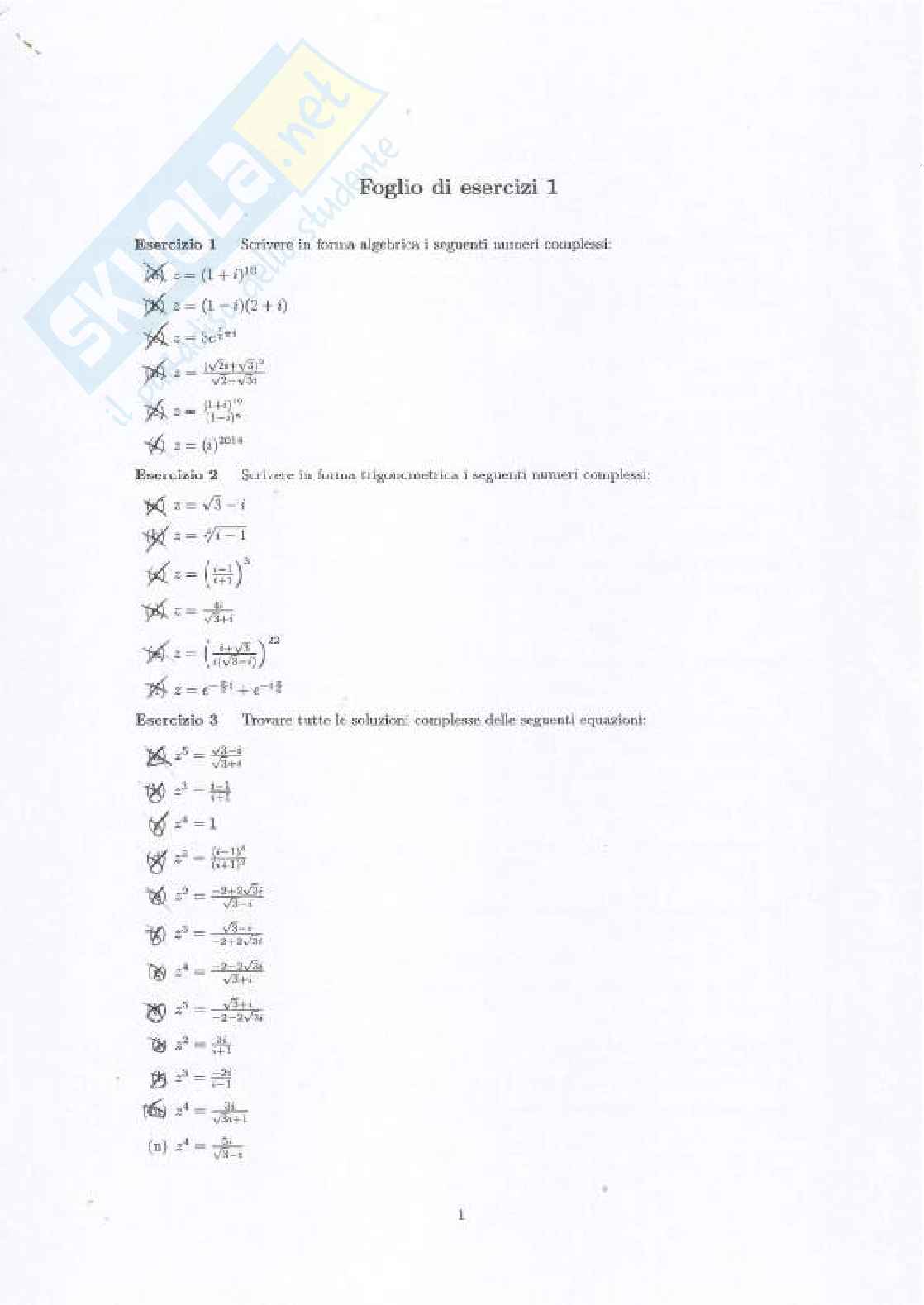 Esami svolti Algebra e geometria lineare Pag. 1
