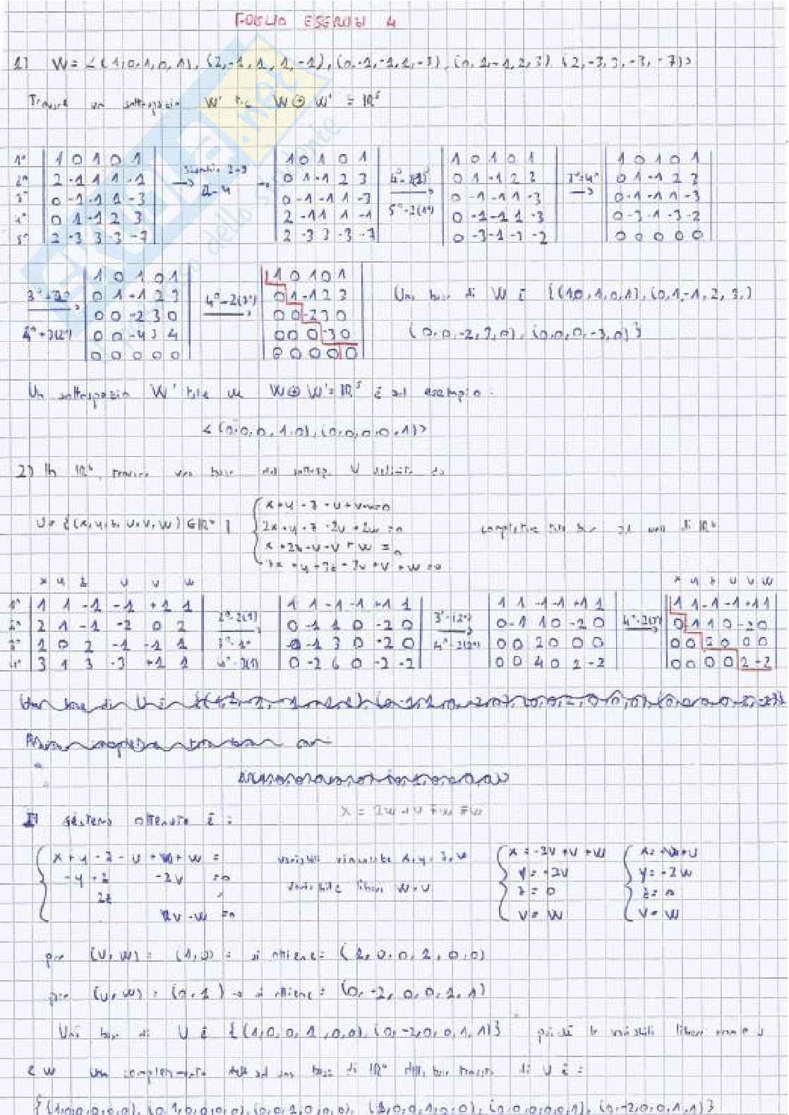 Esami svolti Algebra e geometria lineare Pag. 11