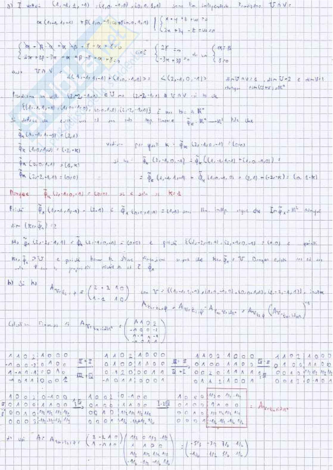 Esami svolti Algebra e geometria lineare Pag. 21