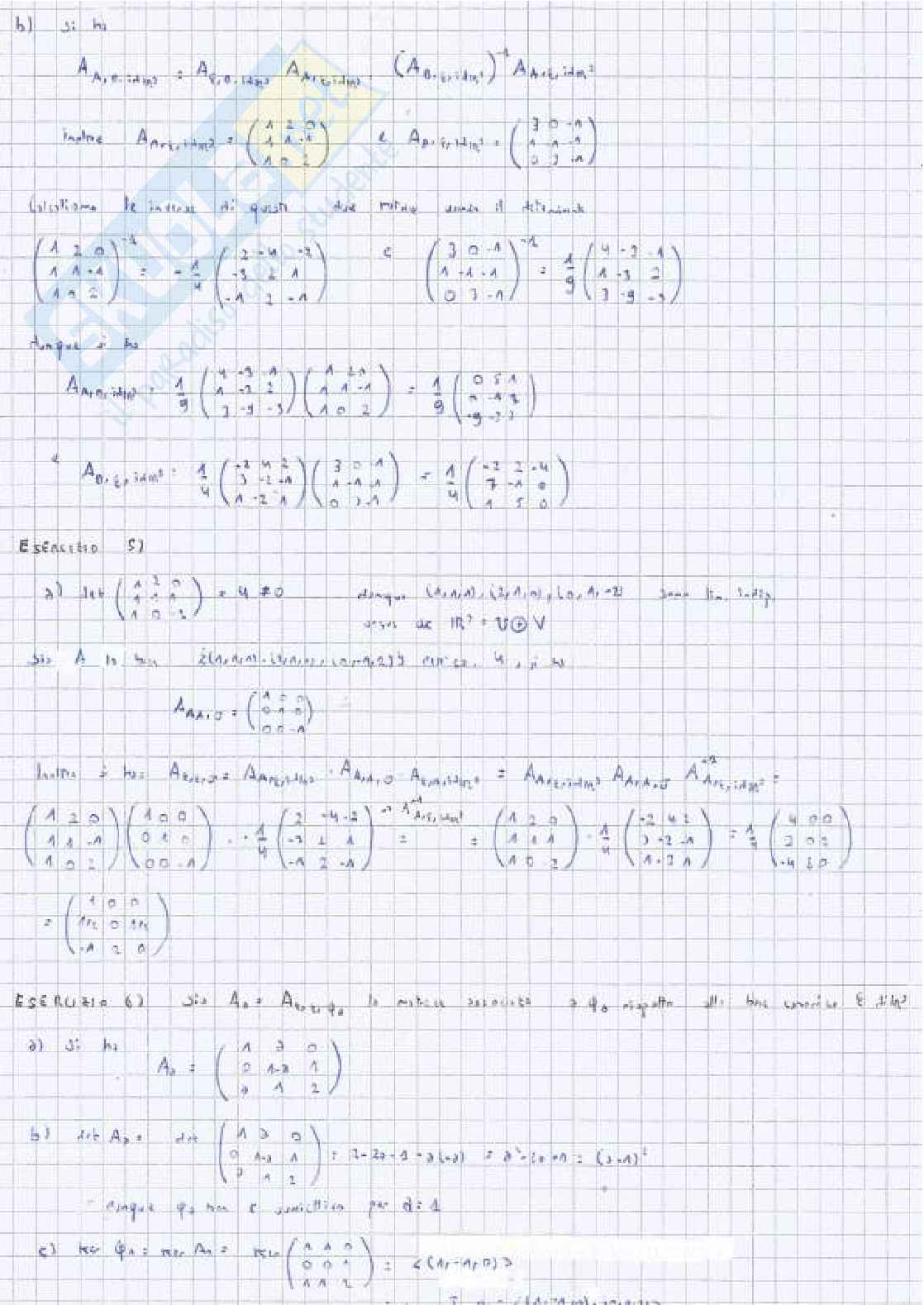 Esami svolti Algebra e geometria lineare Pag. 36