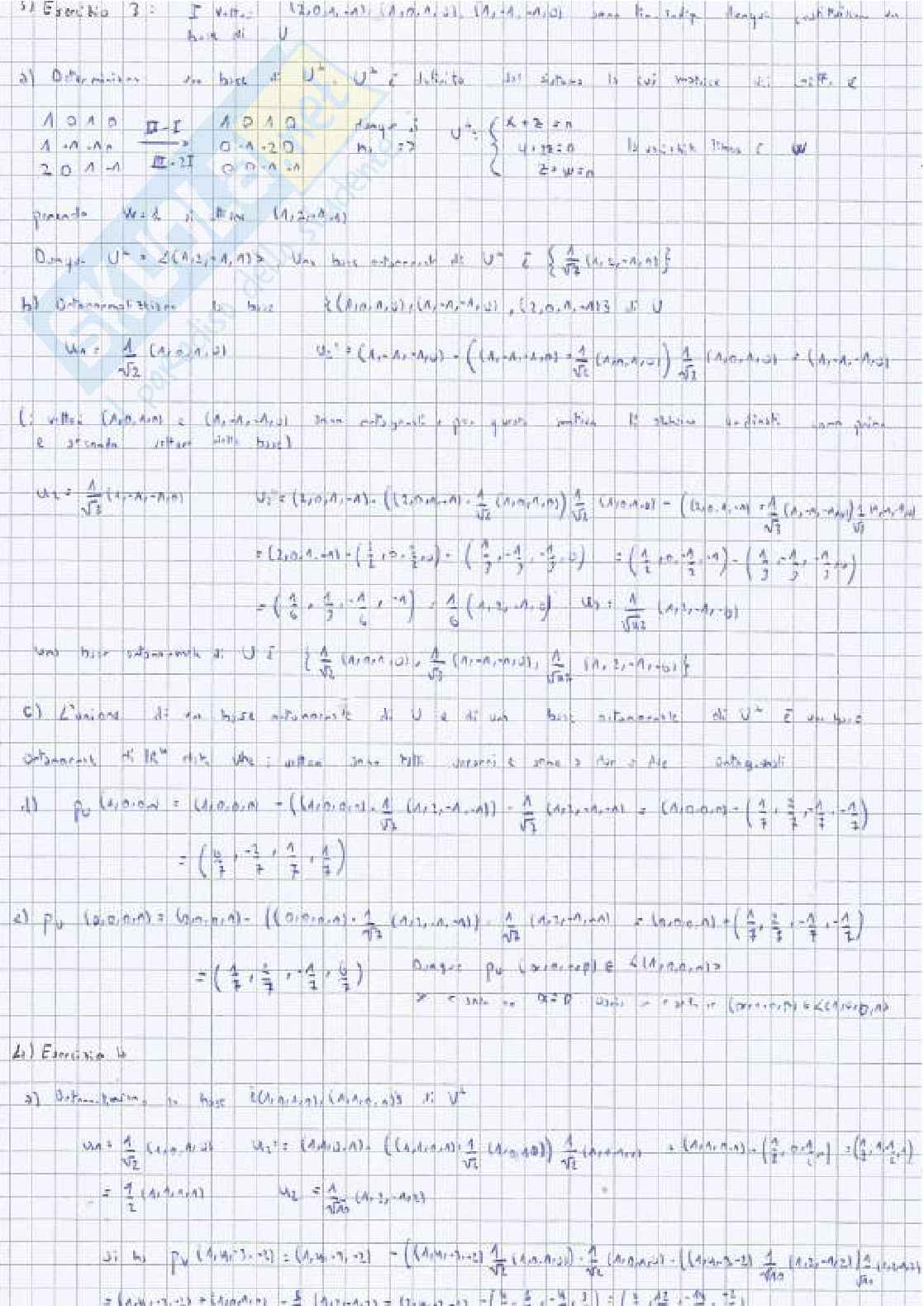Esami svolti Algebra e geometria lineare Pag. 46