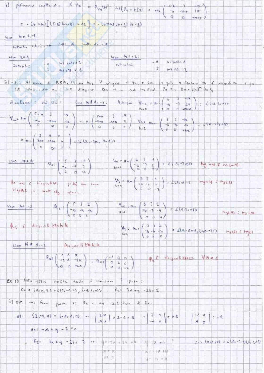 Esami svolti Algebra e geometria lineare Pag. 61
