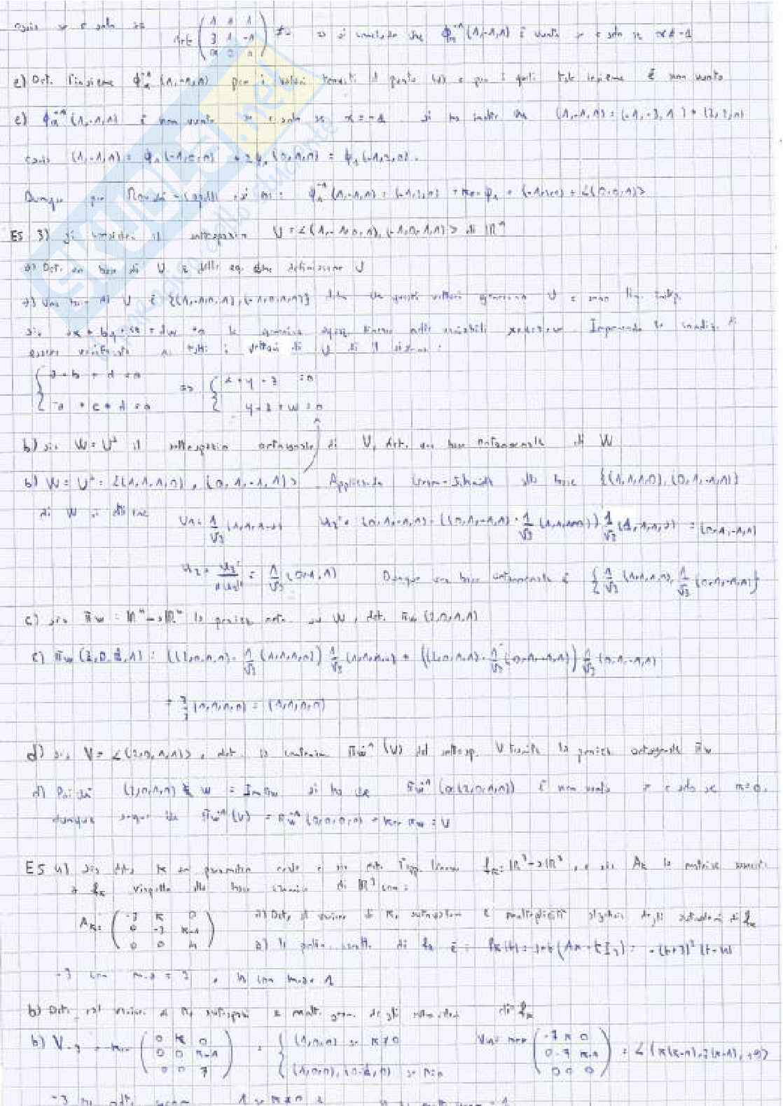 Esami svolti Algebra e geometria lineare Pag. 76