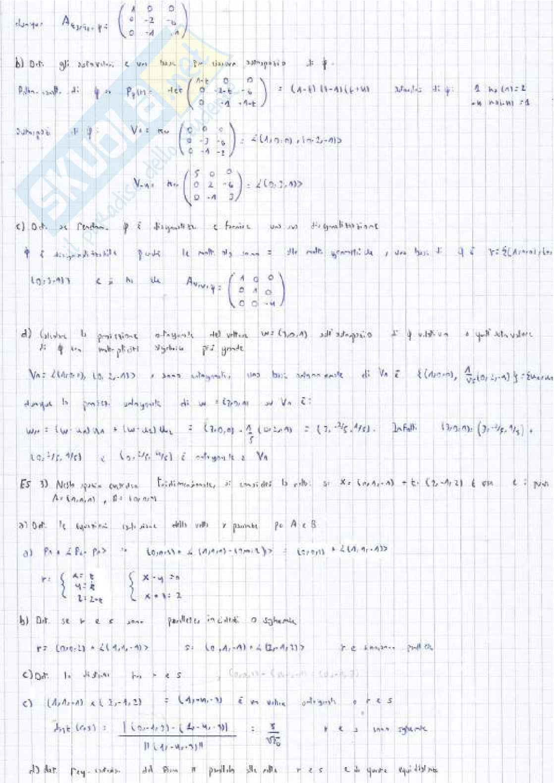 Esami svolti Algebra e geometria lineare Pag. 81