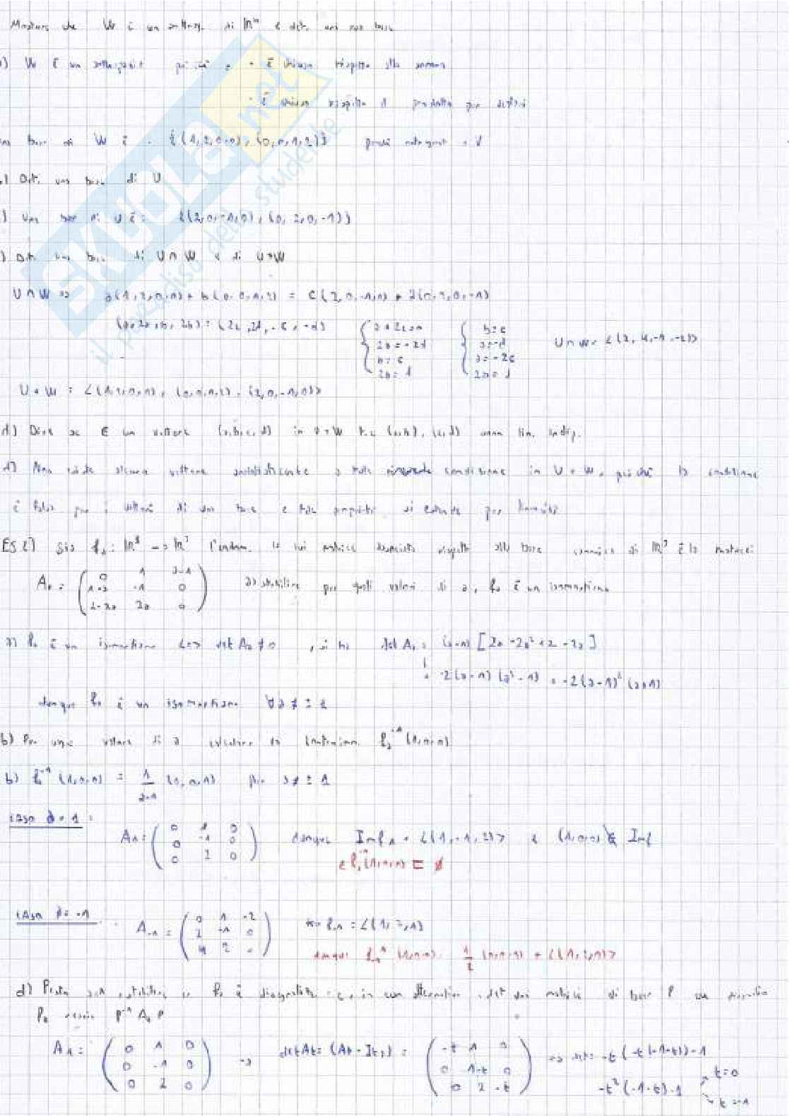 Esami svolti Algebra e geometria lineare Pag. 86