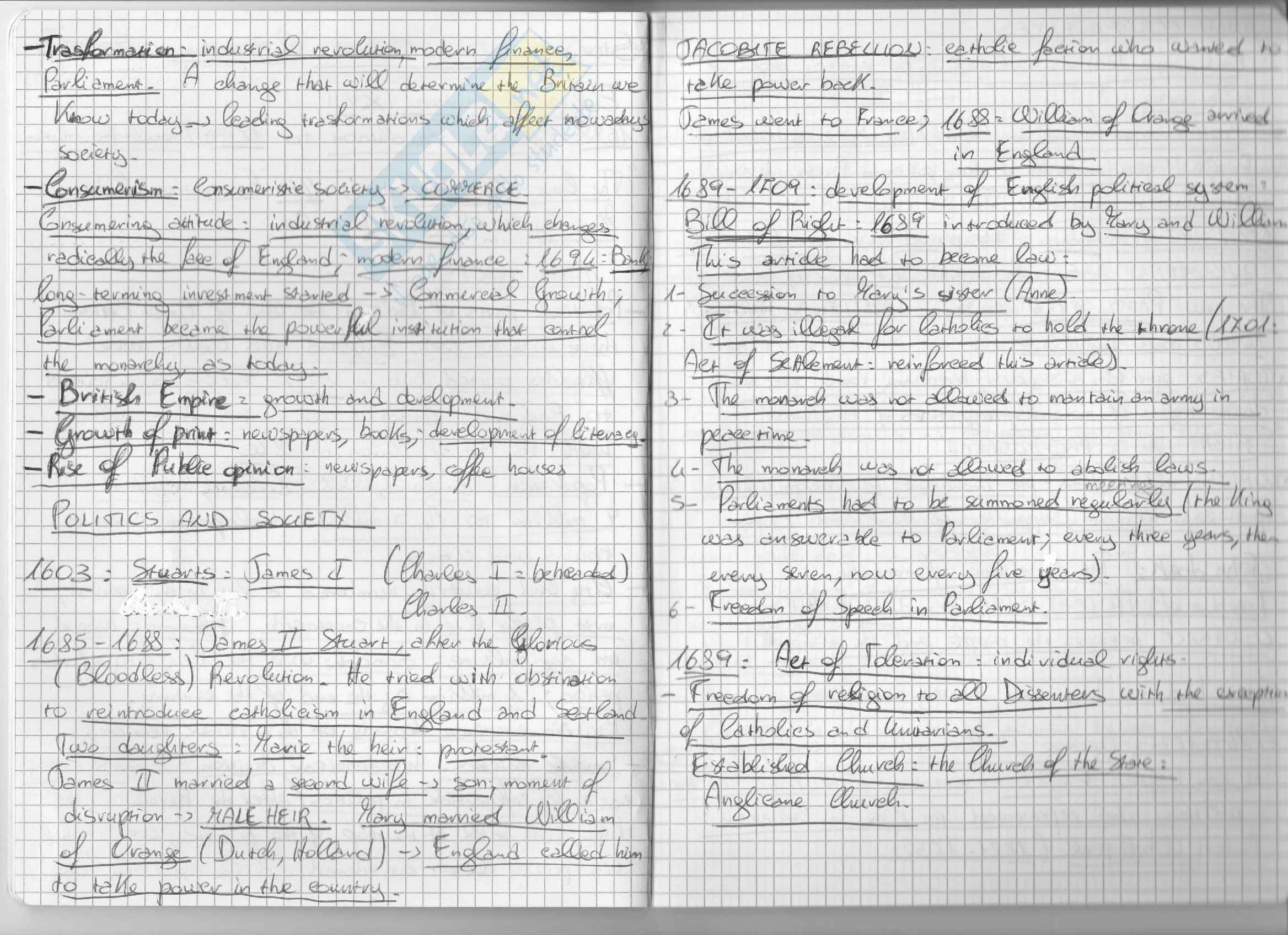 Lingua inglese I: Storia della lingua inglese, Il Settecento Pag. 2