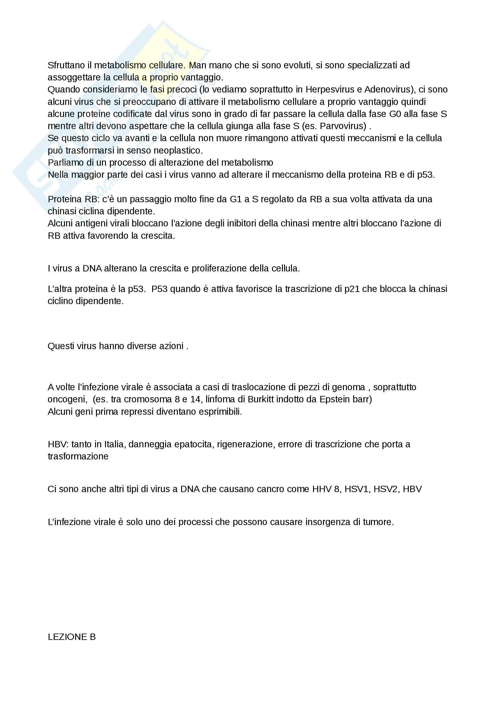 Virus e cancro: Appunti di Virologia Pag. 2