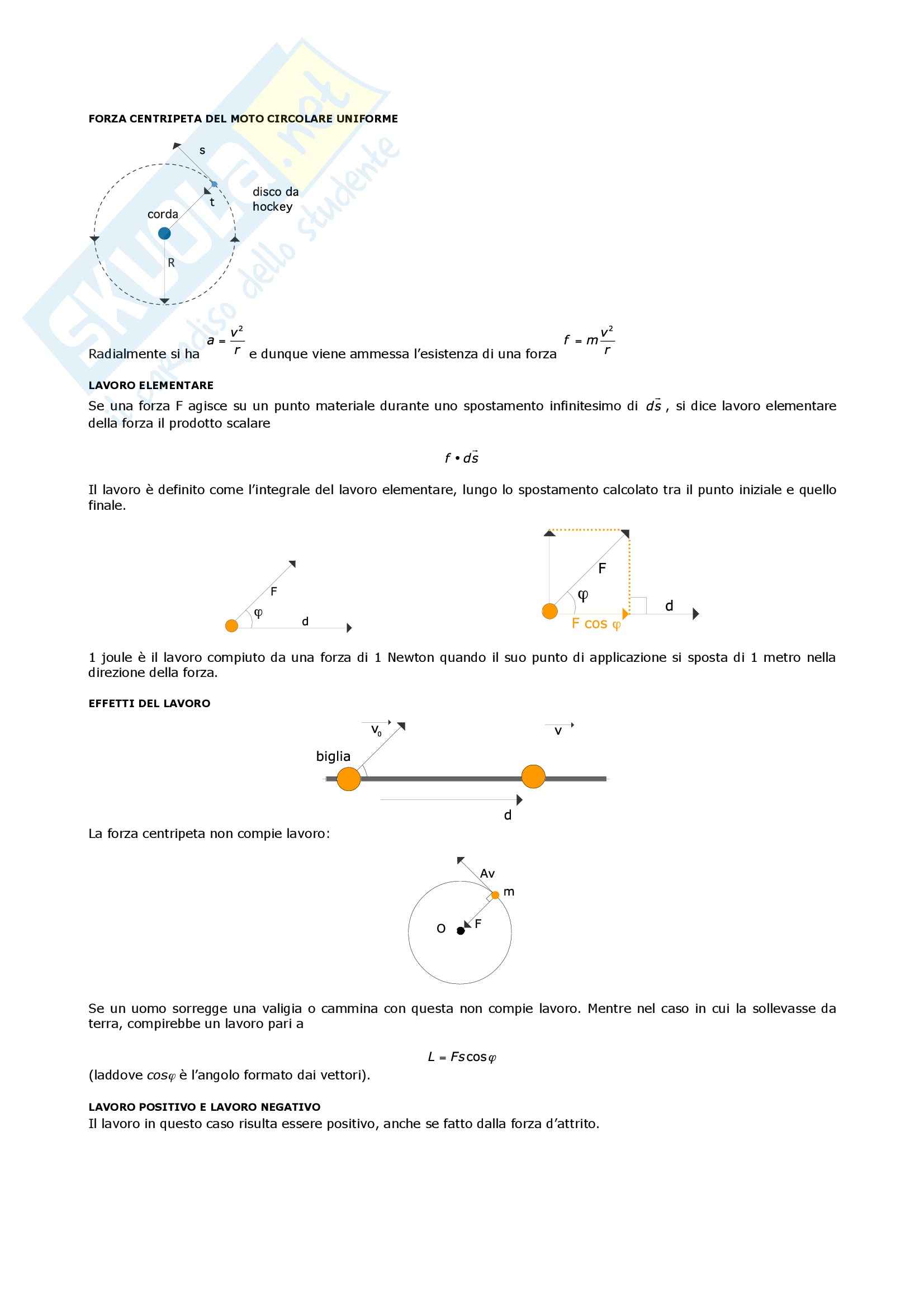Fisica I - forza centripeta del moto circolare uniforme Pag. 1