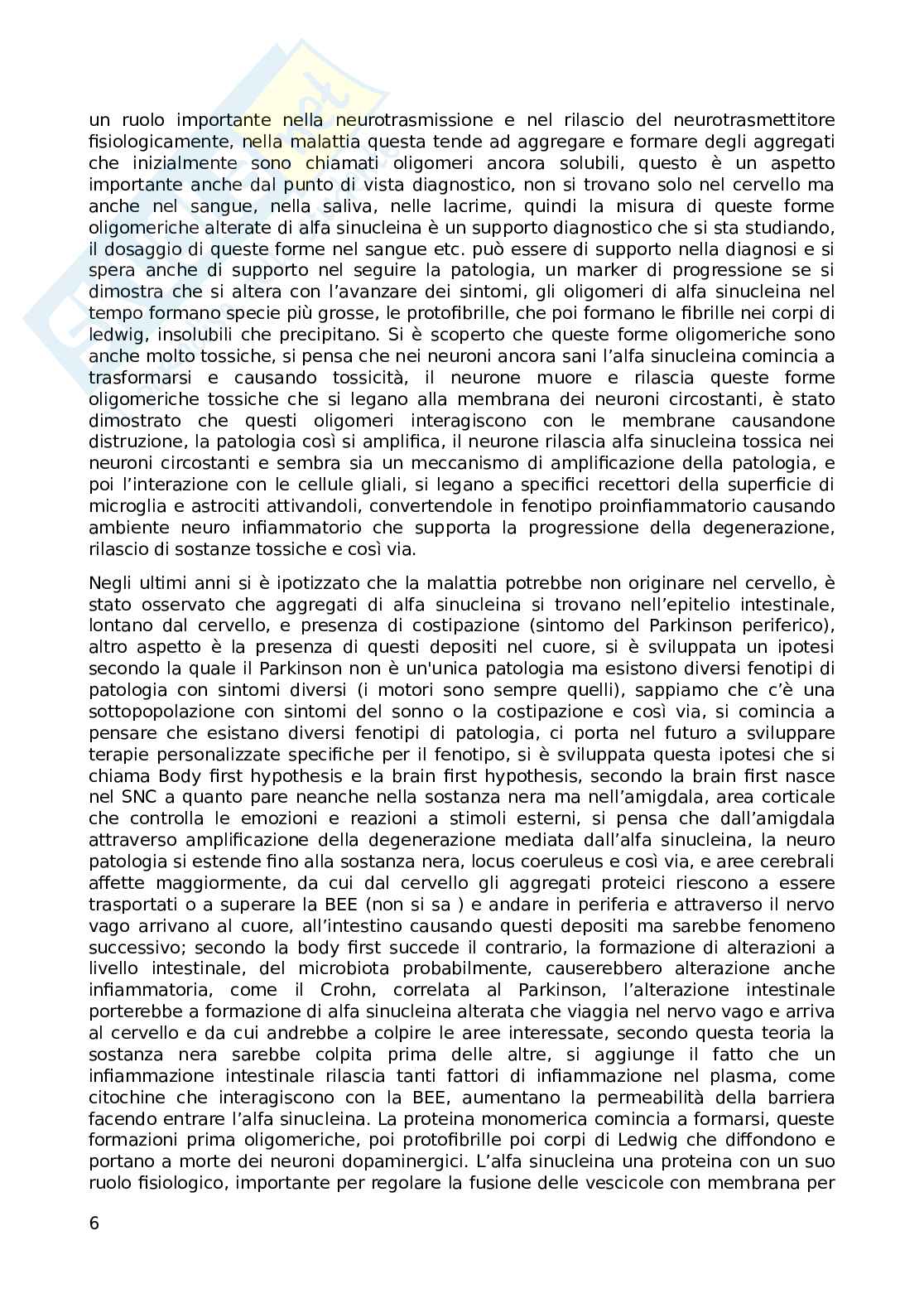 Appunti sulle lezioni di Farmacoterapia 2 sulle malattie neurodegenerative e immunisoppressione Pag. 6