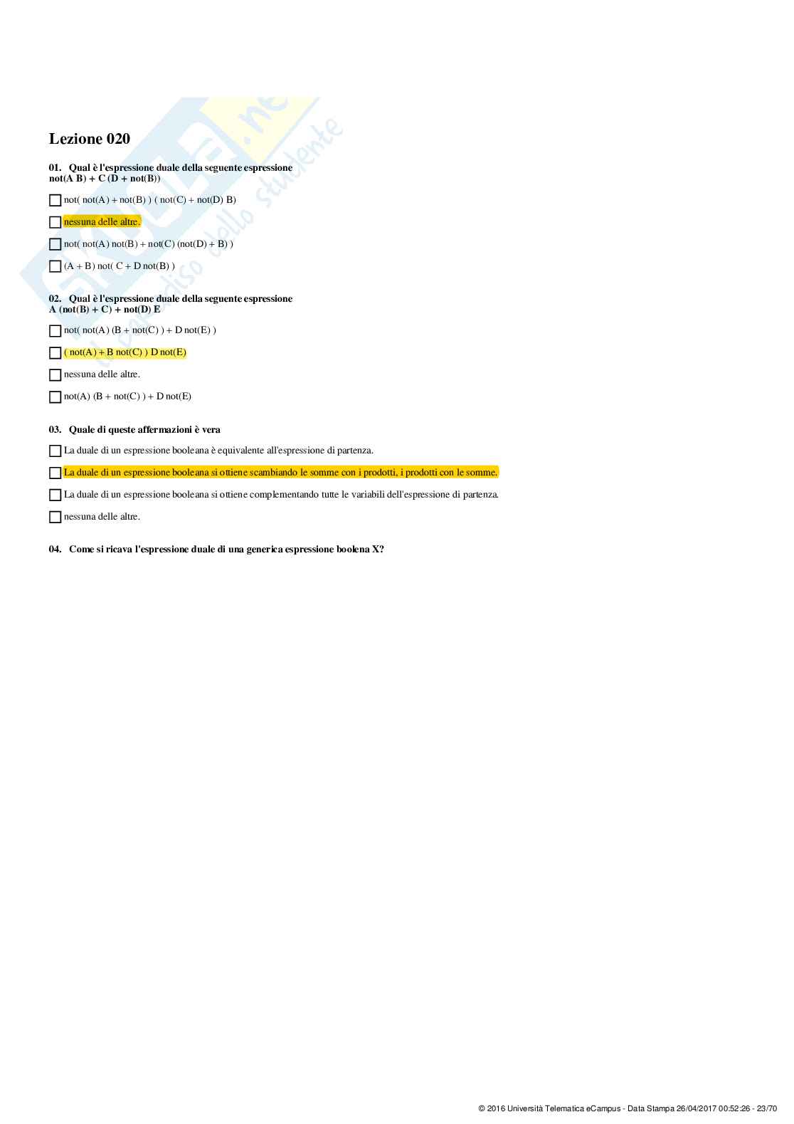 Paniere Elettronica dei sistemi digitali Pag. 21