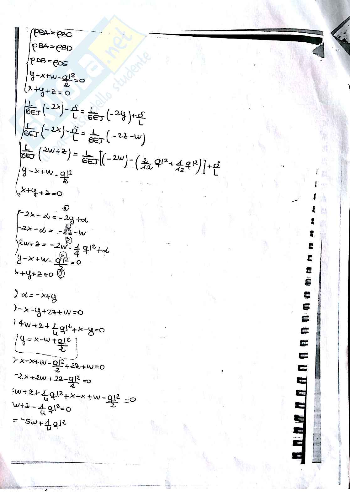 Esercizi svolti di Scienza delle costruzioni sulle iperstatiche Pag. 2