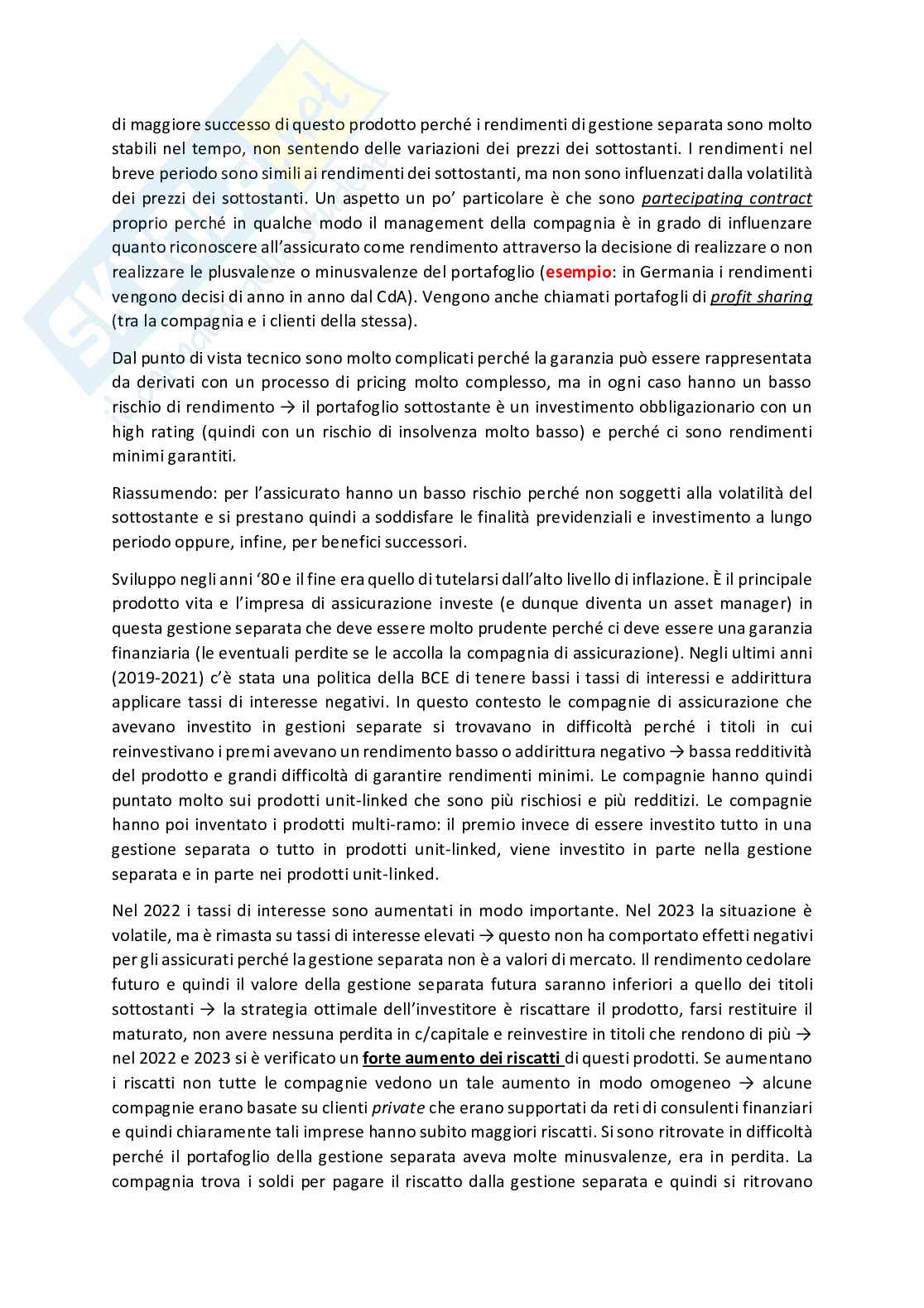Riassunto esame Economia delle aziende di assicurazione, Prof. Floreani Alberto, libro consigliato Economia delle aziende di assicurazione, Alberto Floreani Pag. 36