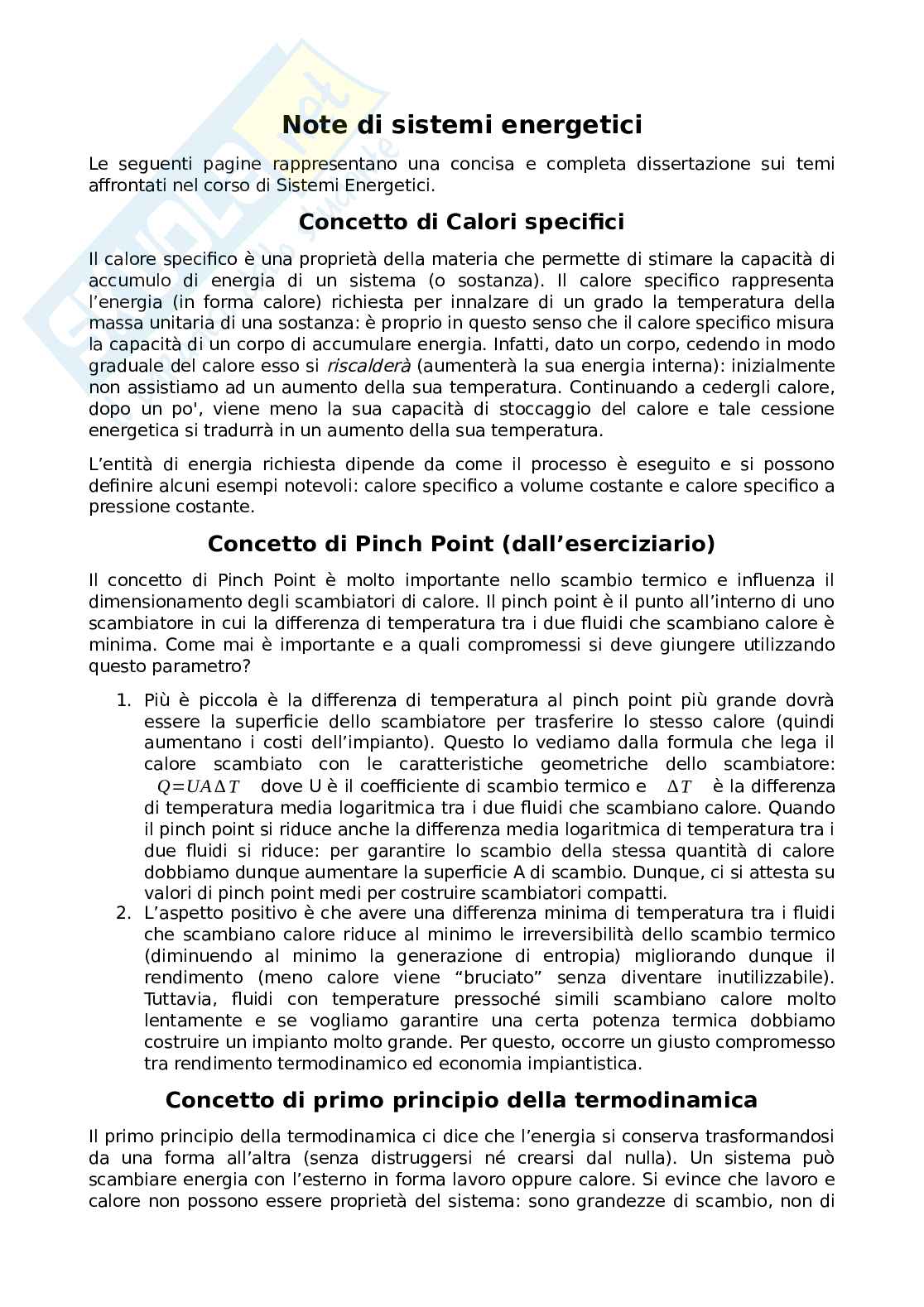 Appunti di Sistemi energetici Pag. 1