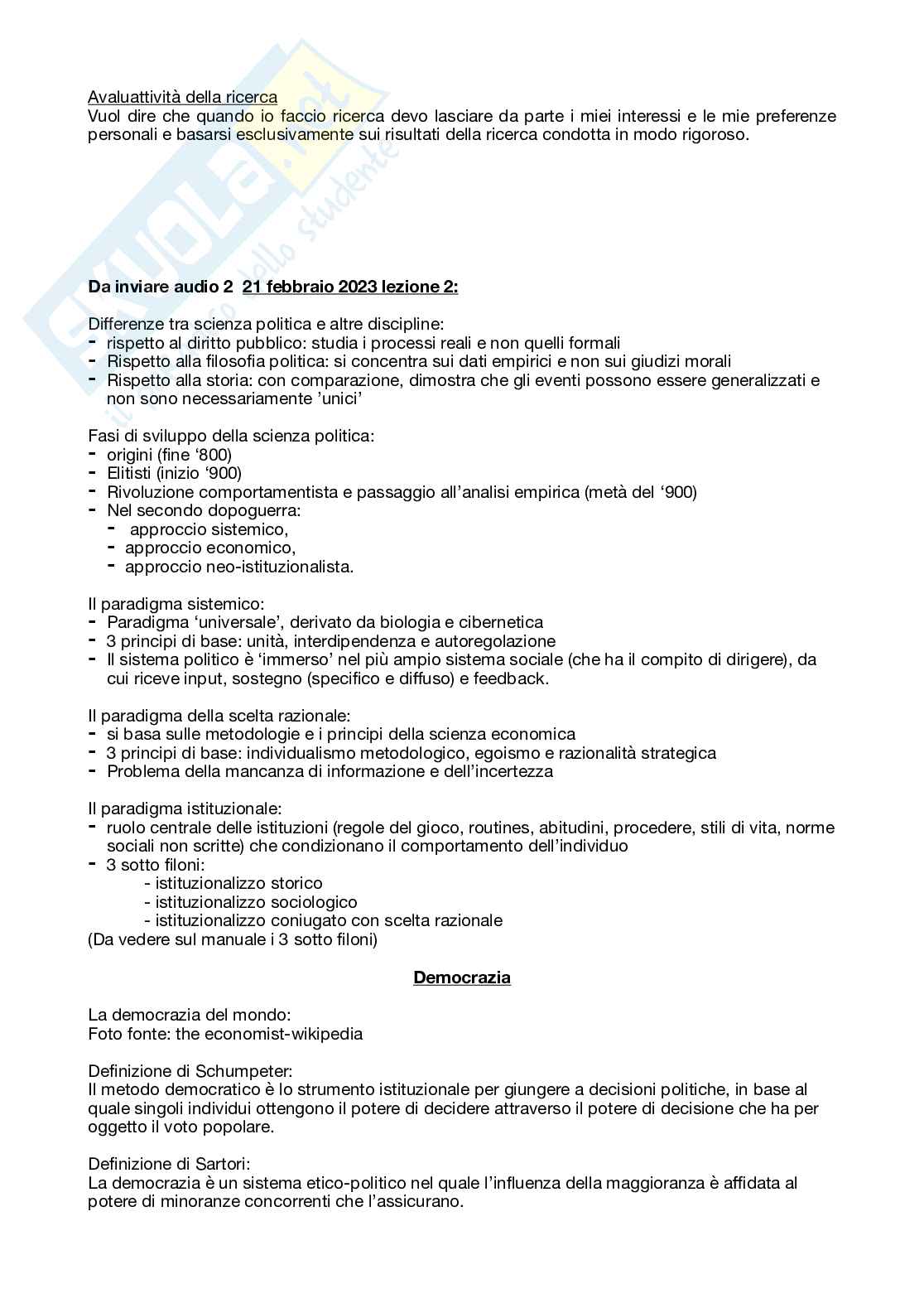 Appunti presi a lezione di Politica comparata Pag. 6
