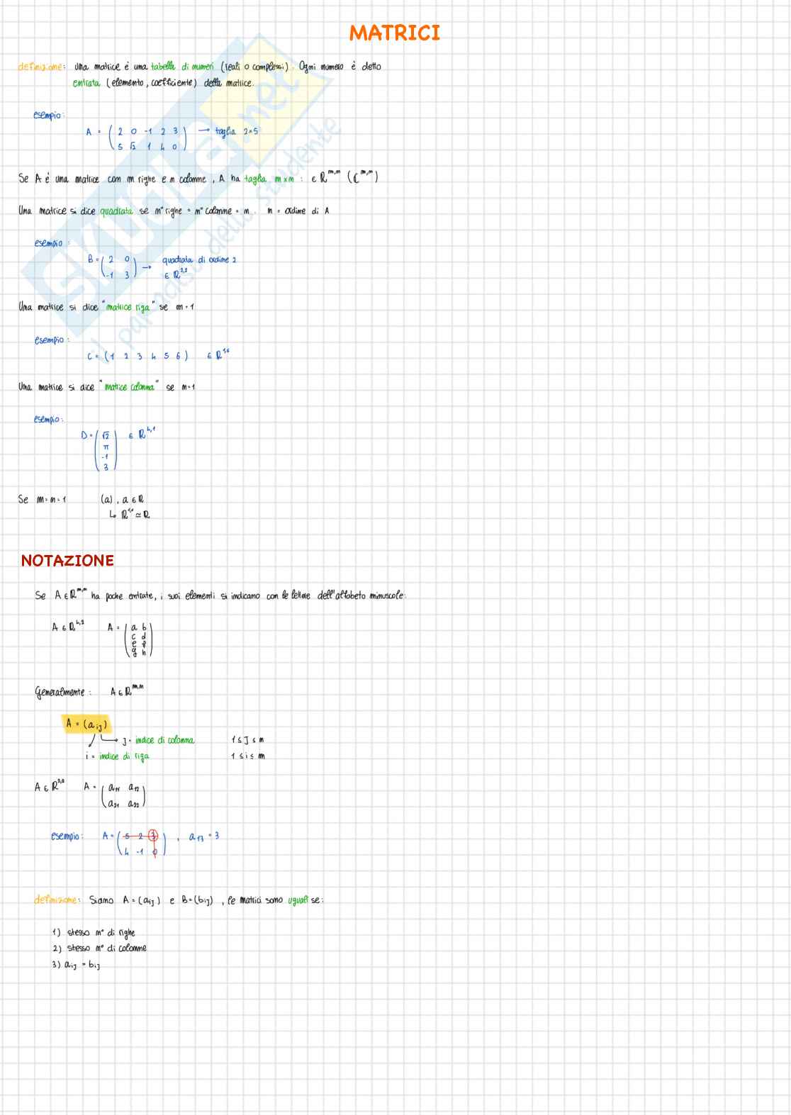 Algebra lineare e geometria - Appunti Pag. 1
