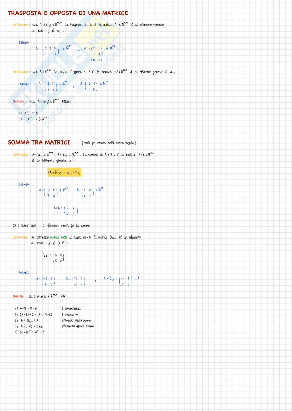 Algebra lineare e geometria - Appunti Pag. 2
