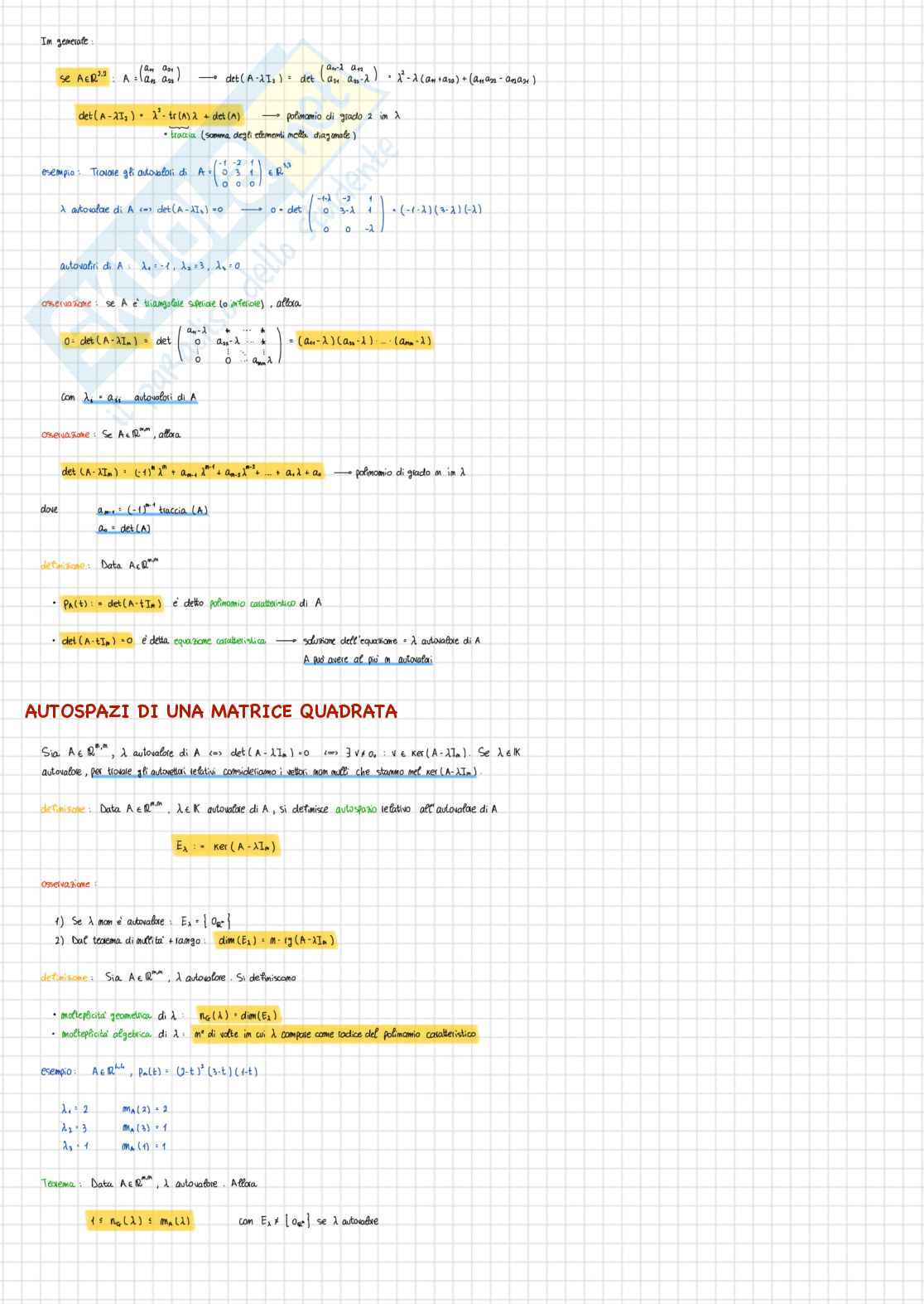 Algebra lineare e geometria - Appunti Pag. 51