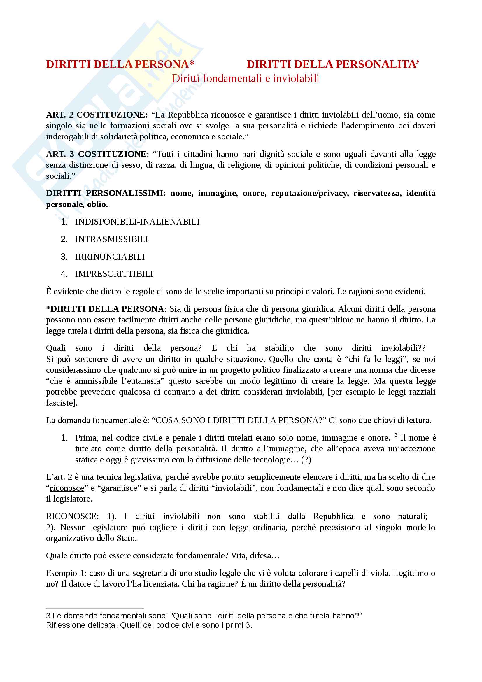 Appunti completi di Ist. Diritto Privato, prof. Putti, libro consigliato: Manuale di diritto privato, Alpa Pag. 6