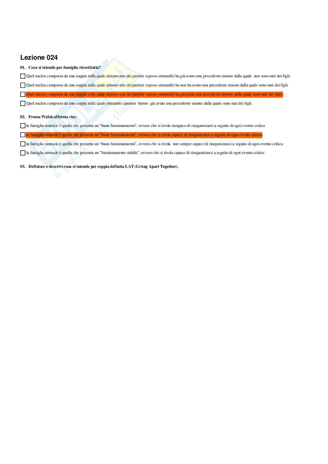 Paniere Fondamenti pedagogici per l'infanzia 0-3 anni - Risposte multiple - aggiornato (2026) Pag. 26