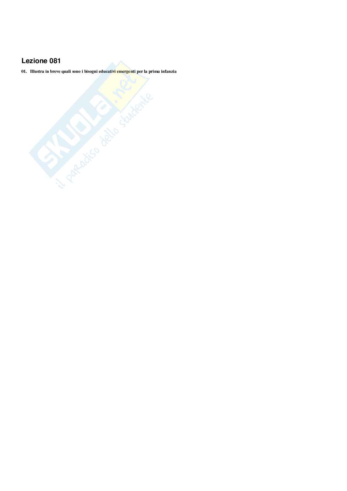 Paniere Fondamenti pedagogici per l'infanzia 0-3 anni - Risposte multiple - aggiornato (2026) Pag. 71