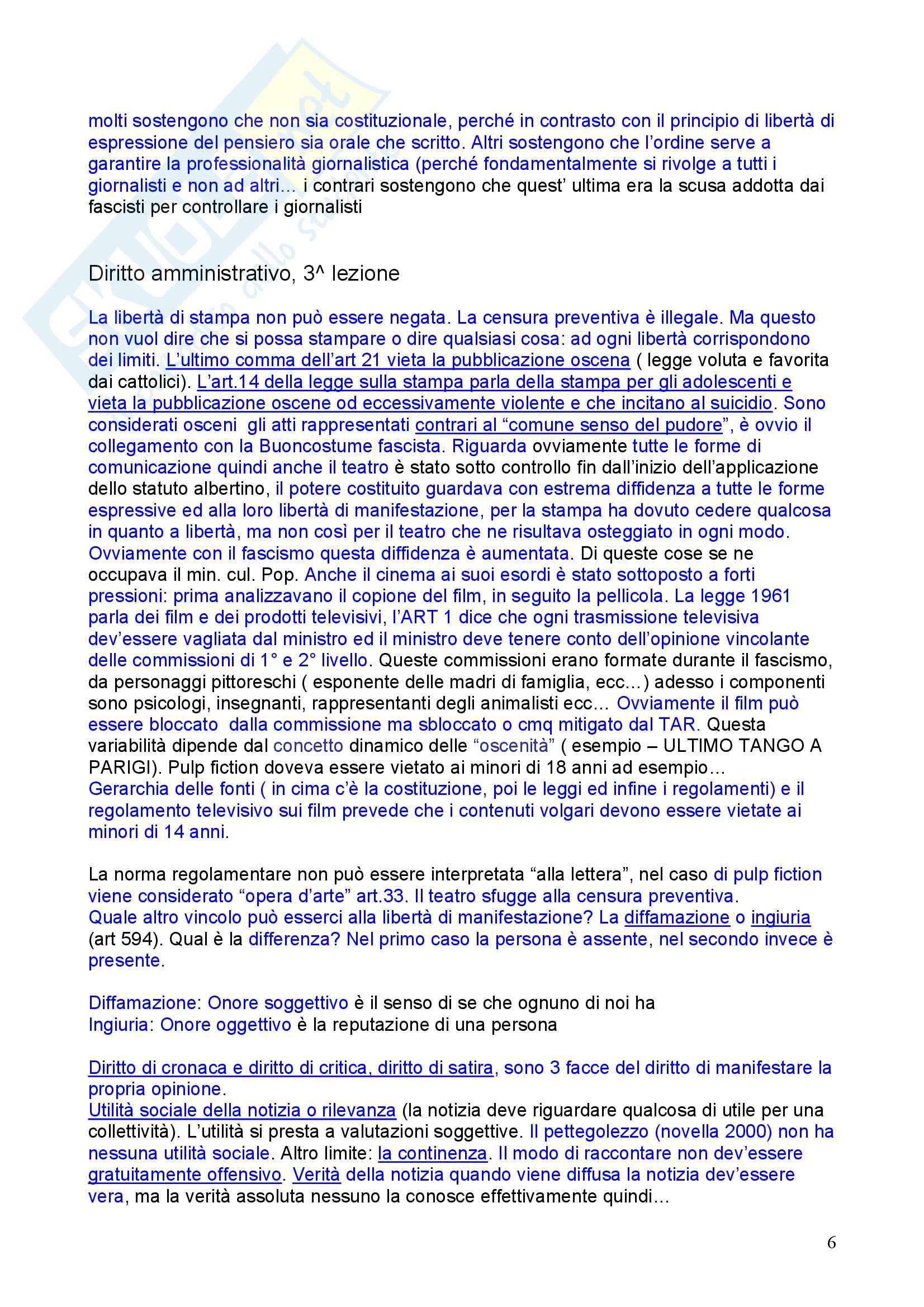 Diritto amministrativo - lezioni su nozioni generali Pag. 6