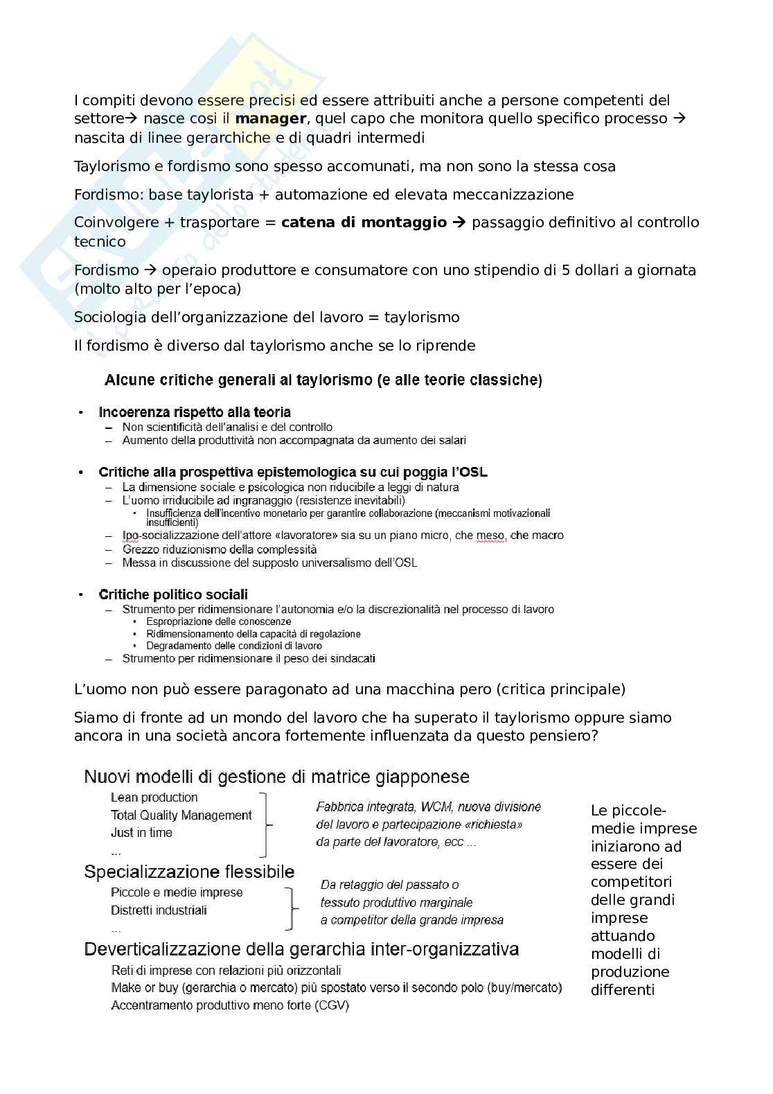 Sociologia del lavoro e dell'organizzazione - Appunti delle lezioni Pag. 16