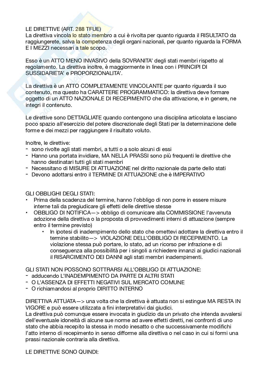 Appunti essenziali per il superamento dell'esame di diritto dell'Unione Europea Pag. 6