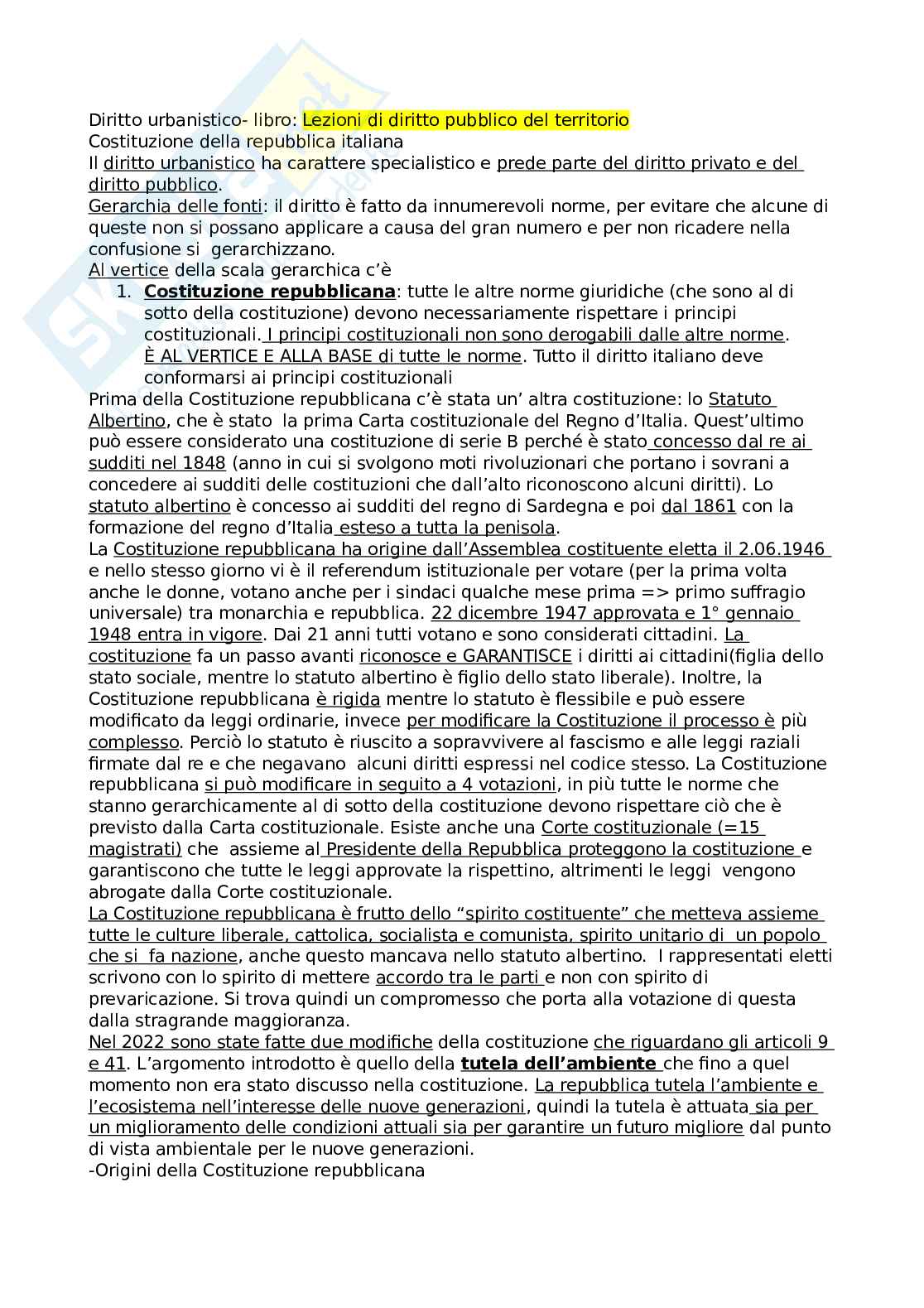 Diritto urbanistico del territorio Pag. 1