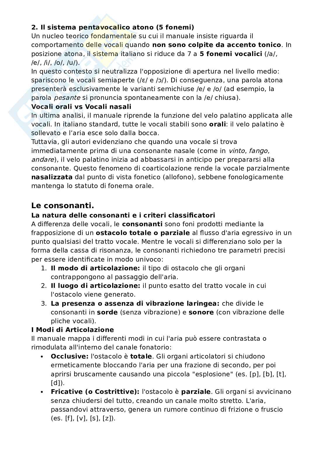 Riassunto esame Teoria del cinema, Prof. Rossi Fabio, libro consigliato Manuale di linguistica italiana, Assenza, Rossi, Ruggiano Pag. 11