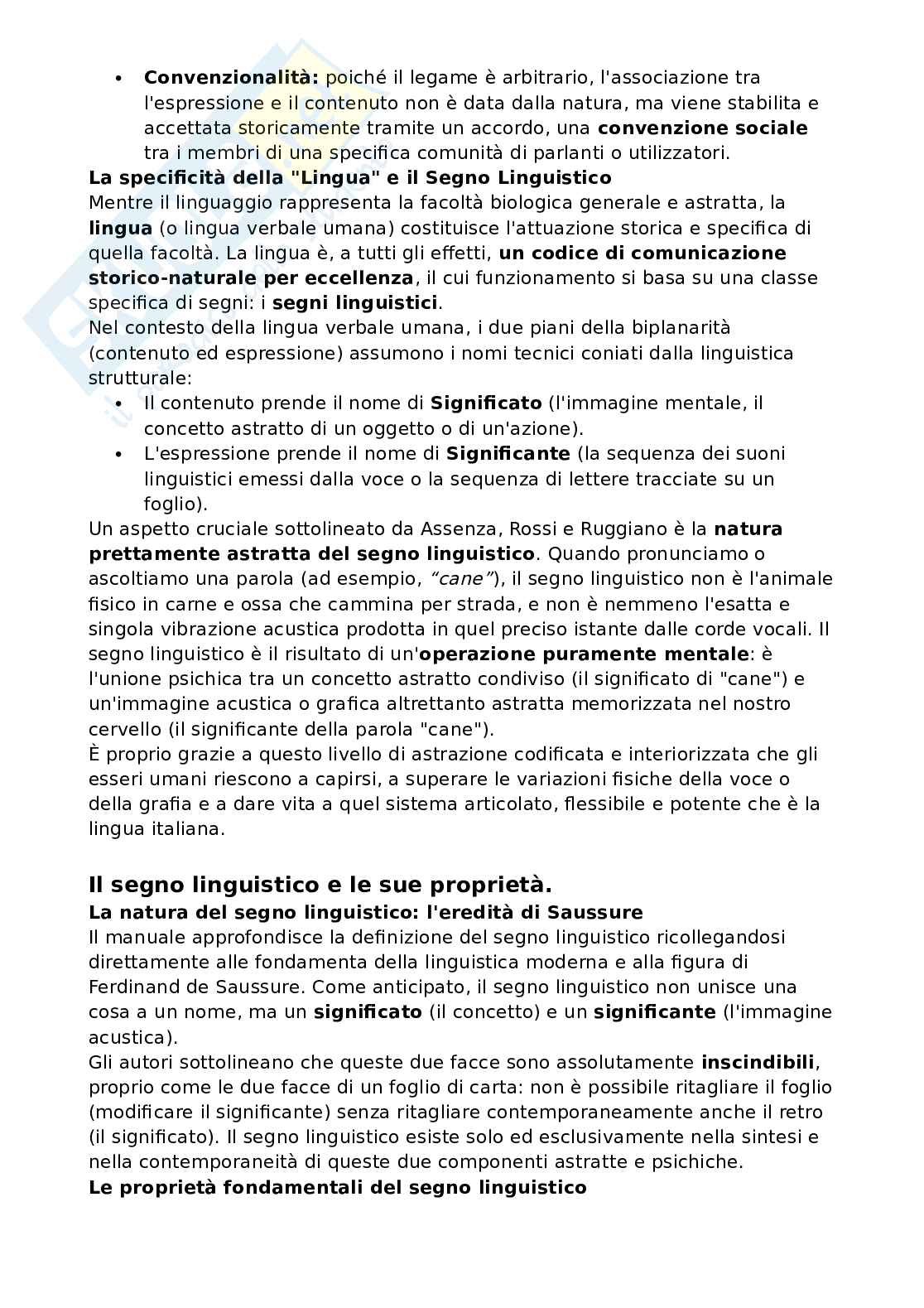 Riassunto esame Teoria del cinema, Prof. Rossi Fabio, libro consigliato Manuale di linguistica italiana, Assenza, Rossi, Ruggiano Pag. 2