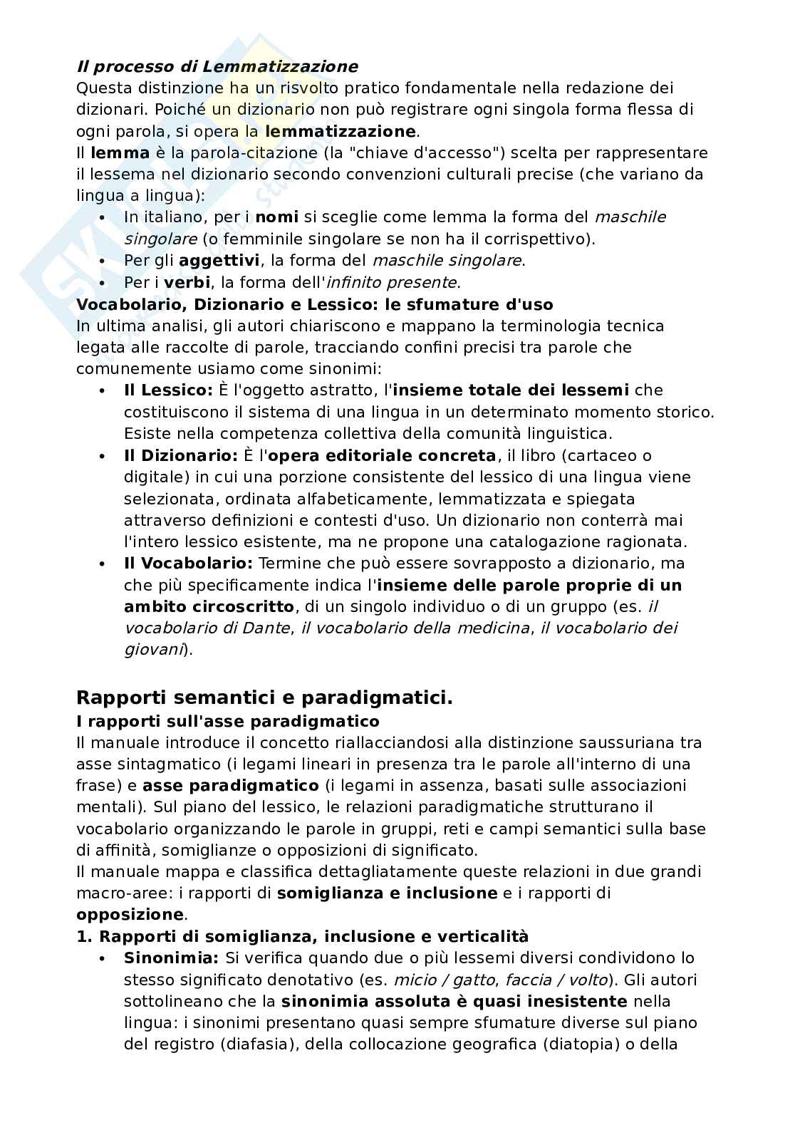 Riassunto esame Teoria del cinema, Prof. Rossi Fabio, libro consigliato Manuale di linguistica italiana, Assenza, Rossi, Ruggiano Pag. 26