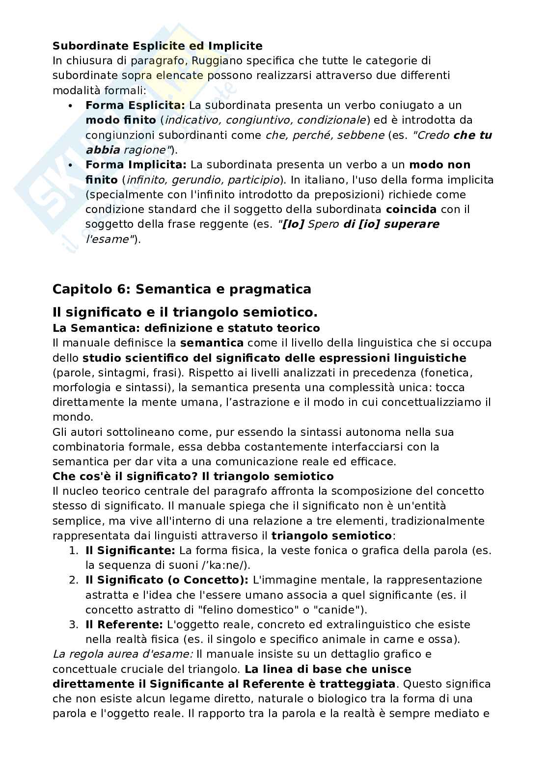 Riassunto esame Teoria del cinema, Prof. Rossi Fabio, libro consigliato Manuale di linguistica italiana, Assenza, Rossi, Ruggiano Pag. 36