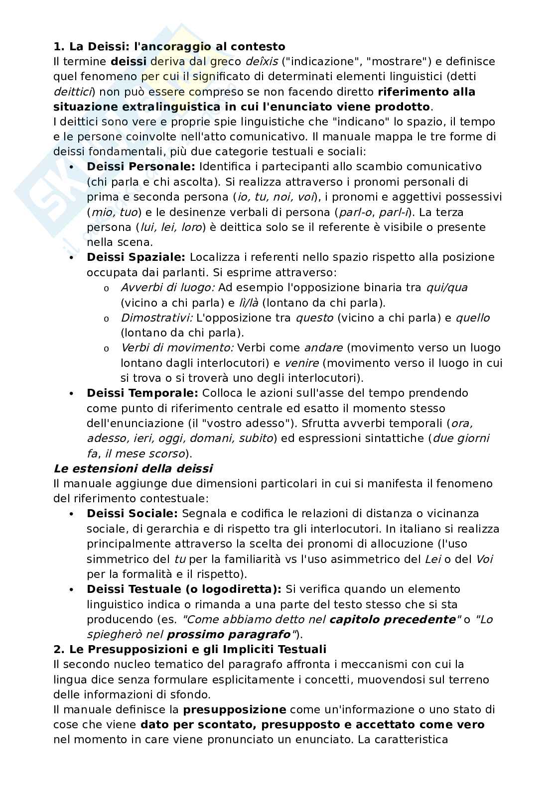 Riassunto esame Teoria del cinema, Prof. Rossi Fabio, libro consigliato Manuale di linguistica italiana, Assenza, Rossi, Ruggiano Pag. 41