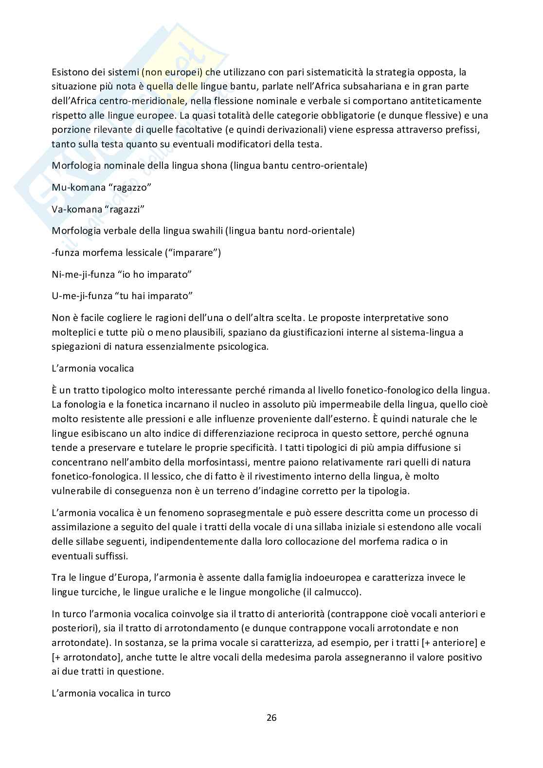 Riassunto esame Glottologia per lingue, Prof. Scala Andrea, libro consigliato Lingue d'Europa, Banfi, Grandi Pag. 26