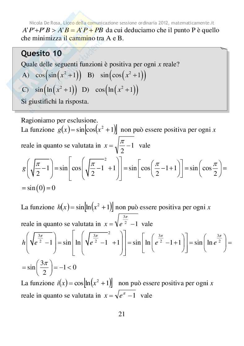 2012 - Liceo della comunicazione, sessione ordinaria Pag. 21