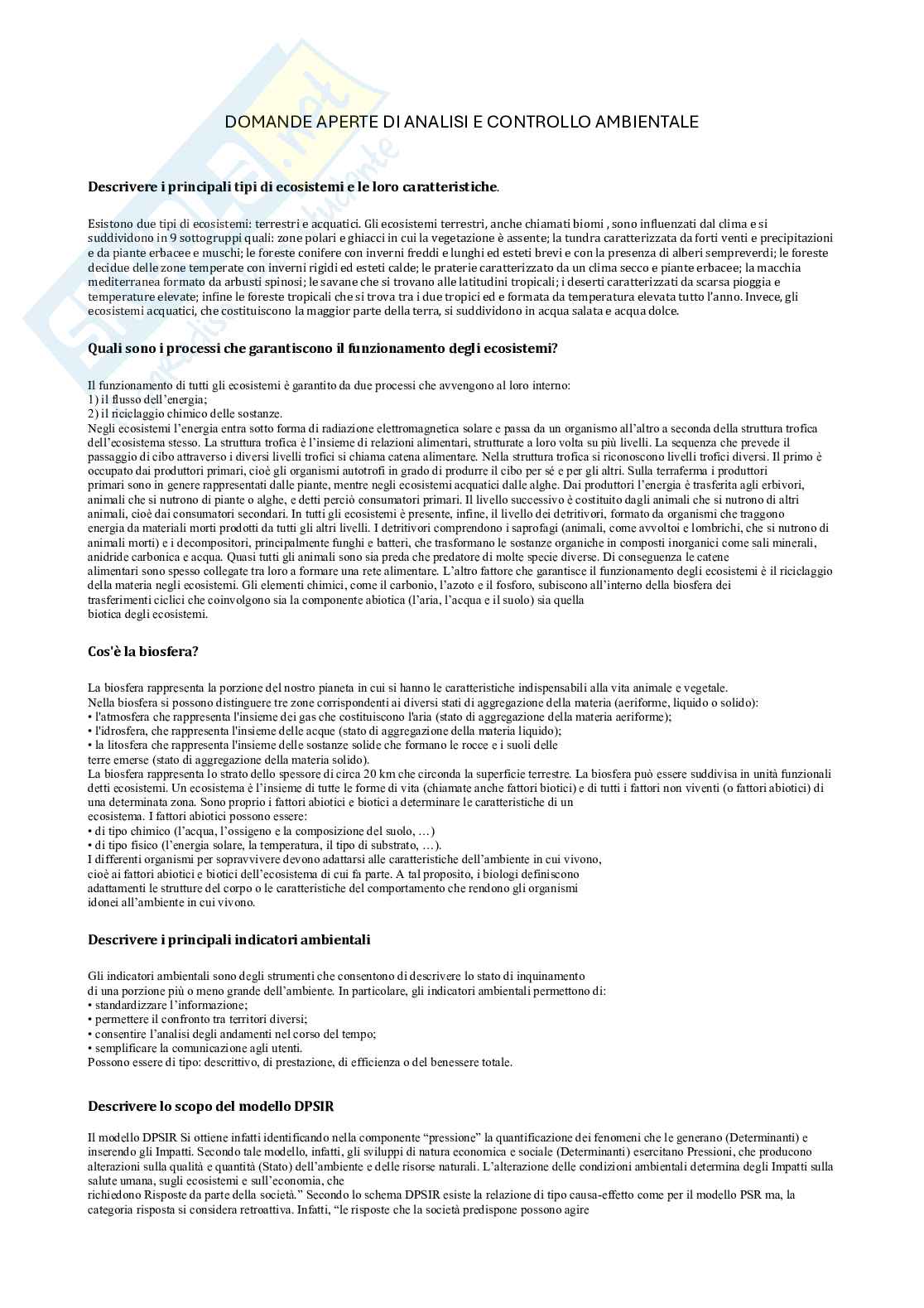 Analisi di controllo ambientale  Pag. 1