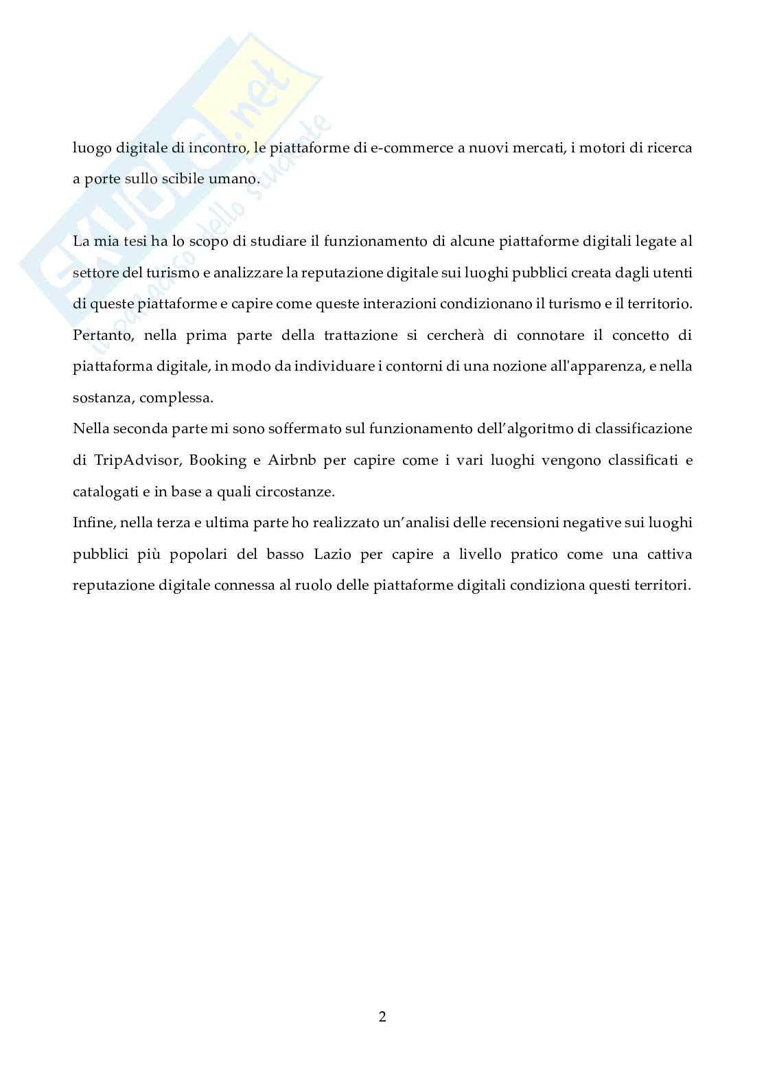 Sistemi di reputazione digitale e marketing del territorio Pag. 6
