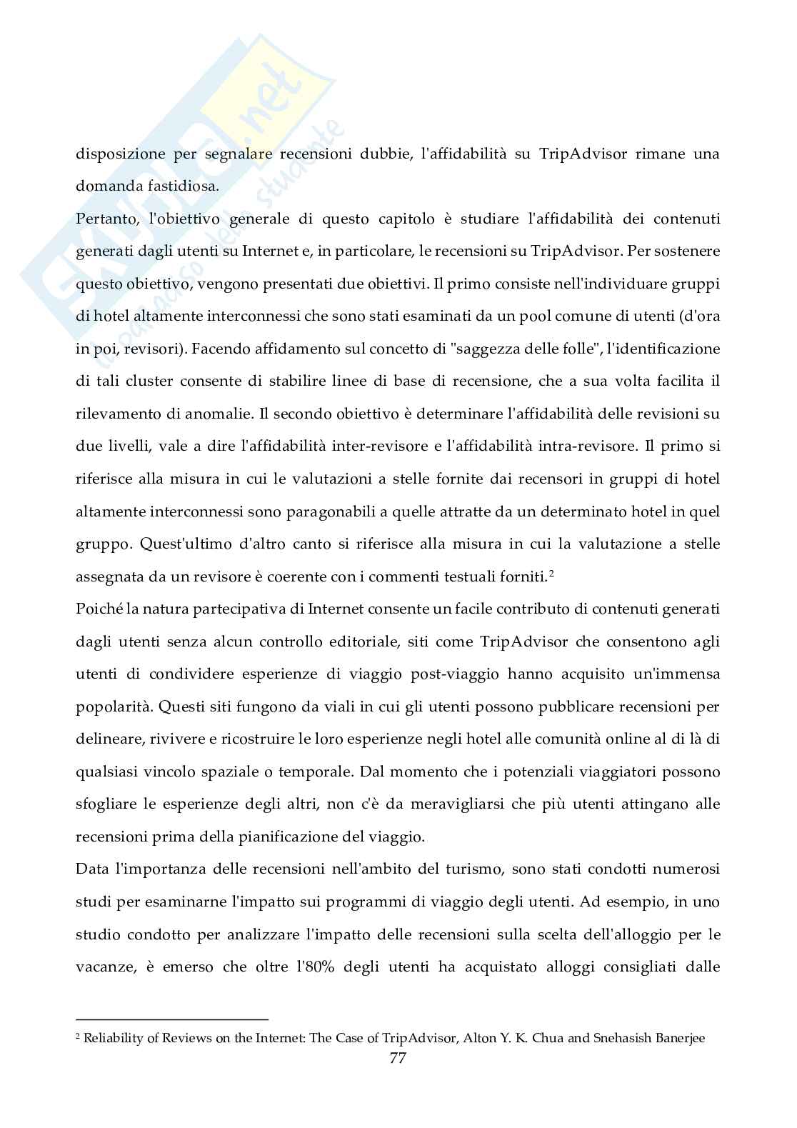 Sistemi di reputazione digitale e marketing del territorio Pag. 81