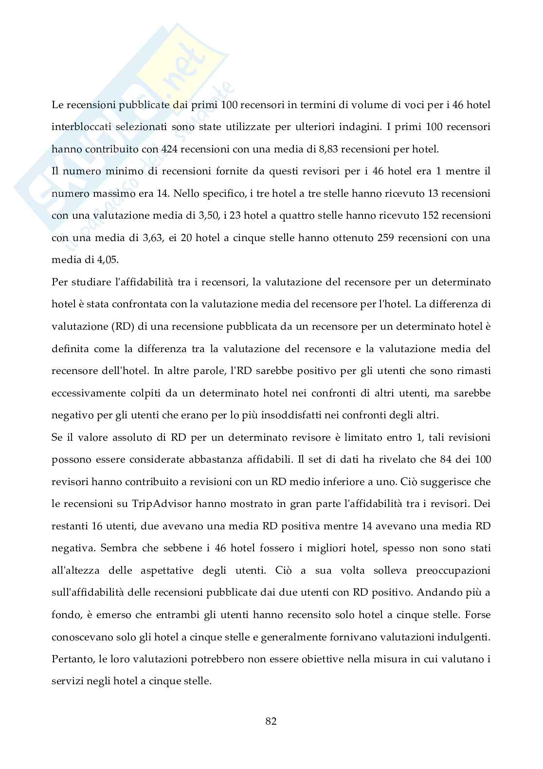 Sistemi di reputazione digitale e marketing del territorio Pag. 86