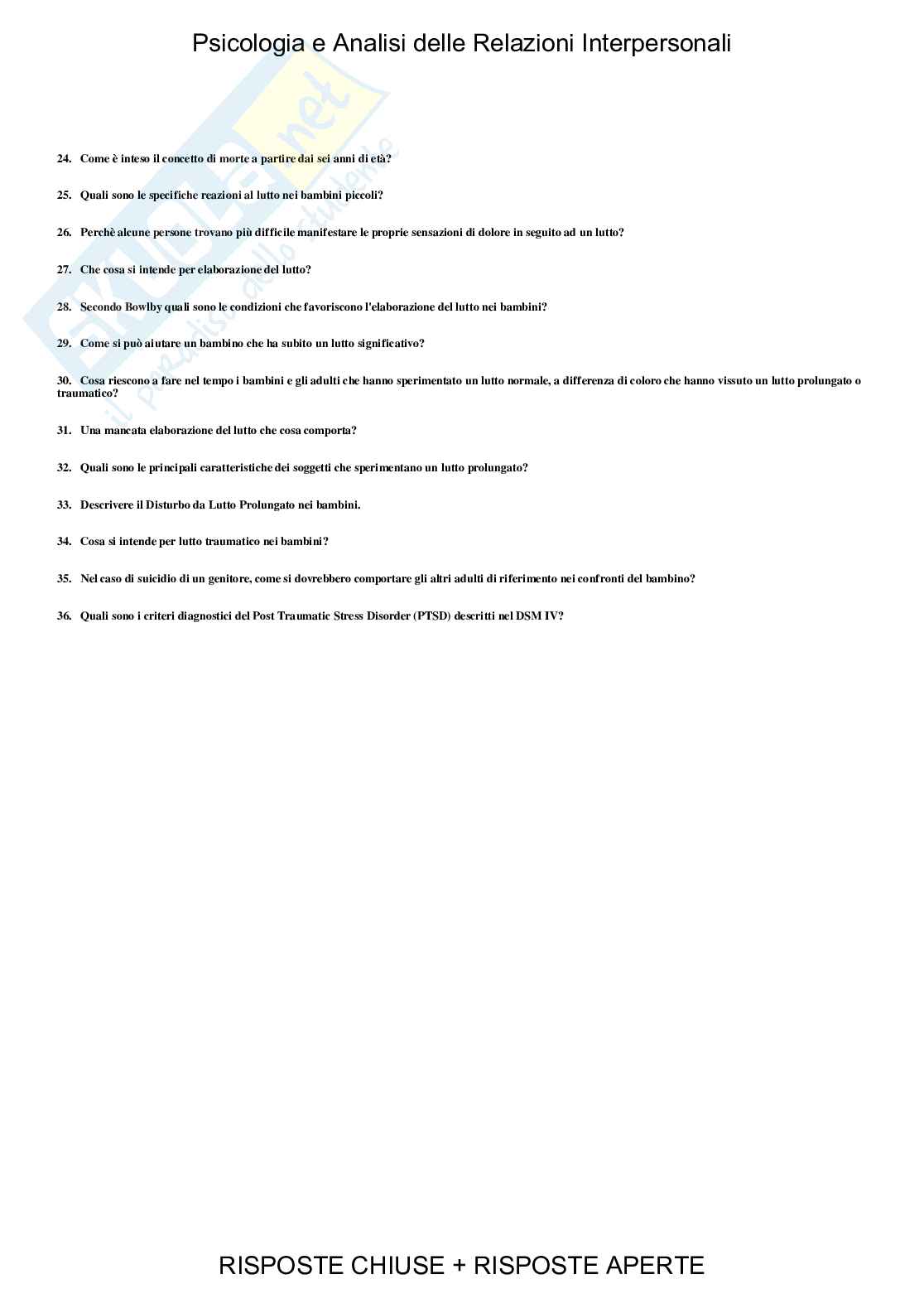 Psicologia e Analisi delle relazioni interpersonali - Paniere compilato Pag. 66
