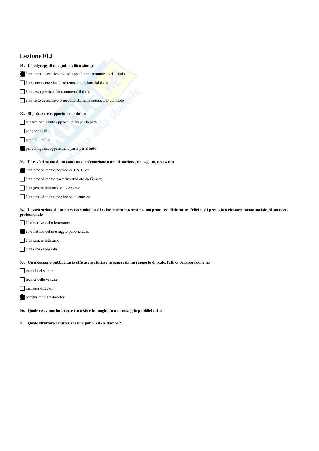 Paniere Laboratorio di scrittura istituzionale e pubblicitaria - Risposte multiple - aggiornato (2026) Pag. 16